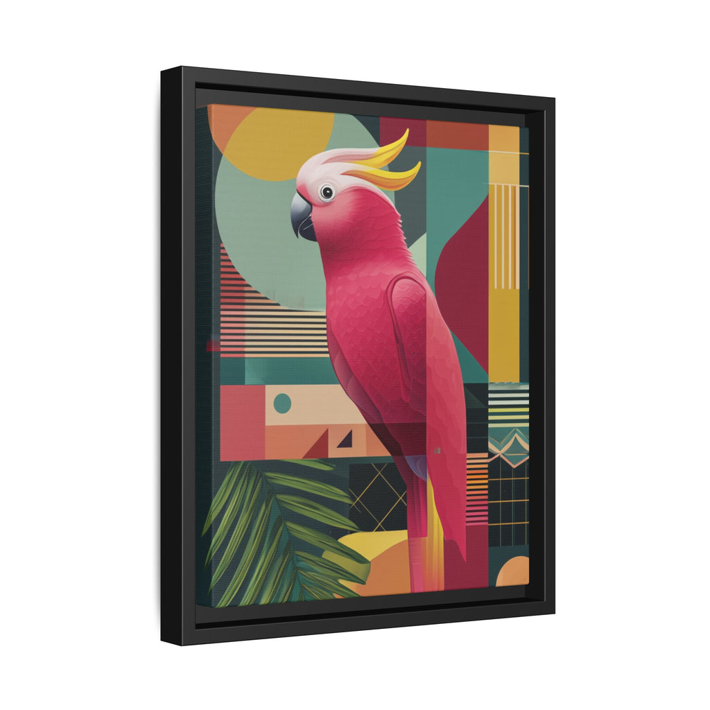 Geometric Cockatoo Framed Print: Mid-Century Modern Bird Art, Contemporary Graphic Print   |  Personalized & Custom Orders Available