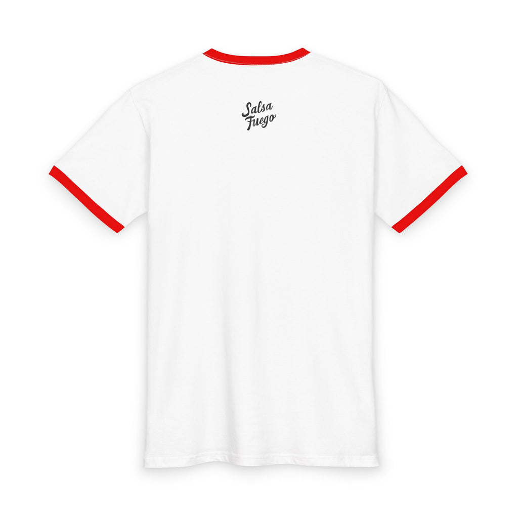 Salsa Fuego Ringer Tee — Spicy Latin Dance & Salsa Shirt (Cotton)