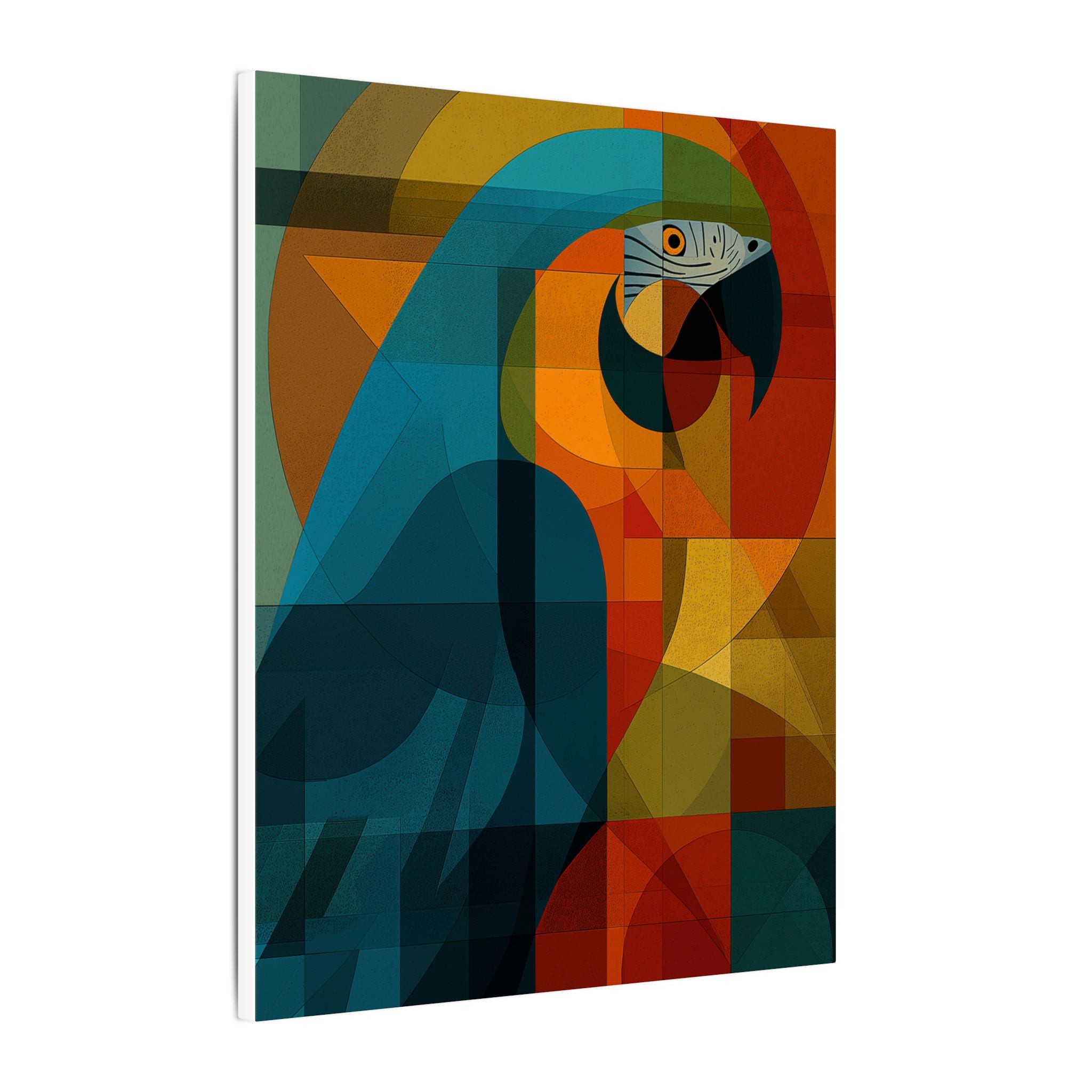 Prismatic Parrot: Cubist Mosaic, Geometric Abstract Bird Art   |    Custom Orders Available