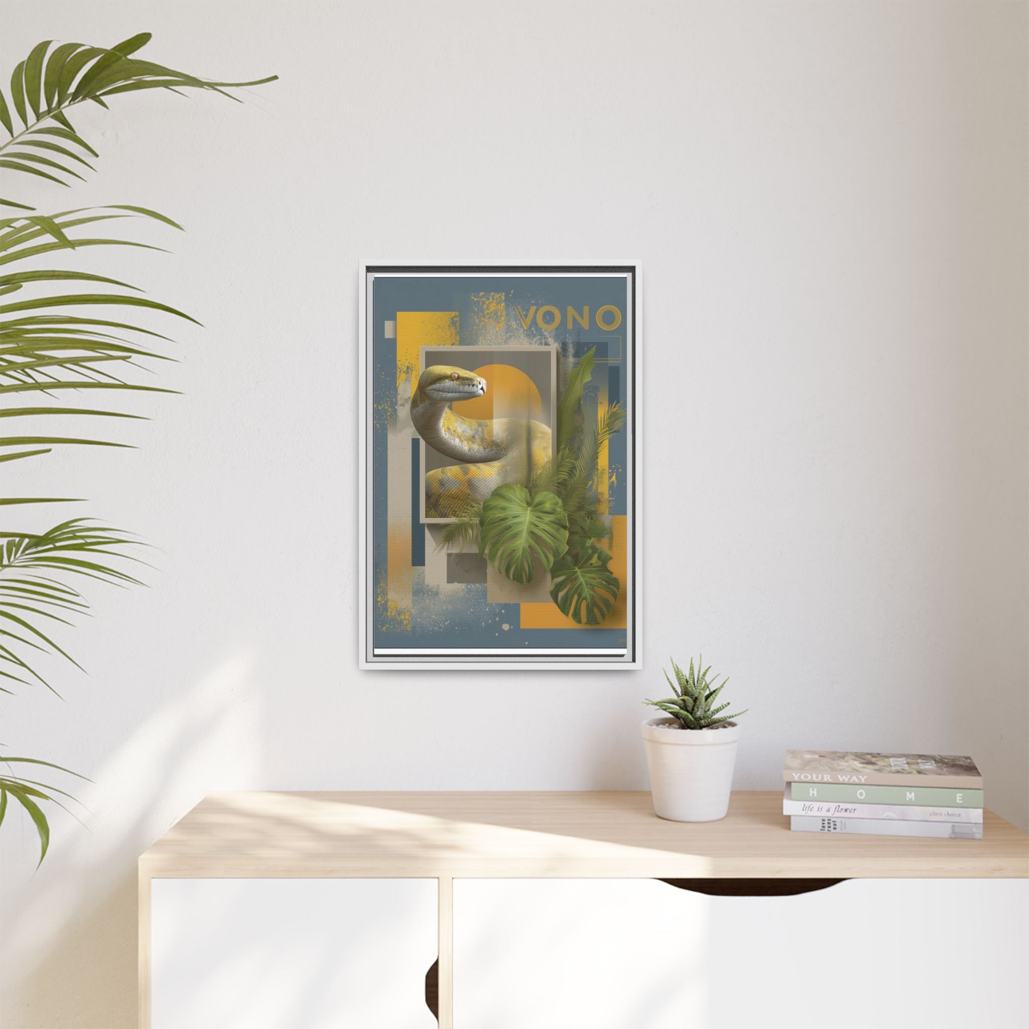 Serpent of Geometric Dimensions: Tropical Vono Design, Abstract Wildlife Art   |  Personalized & Custom Orders Available