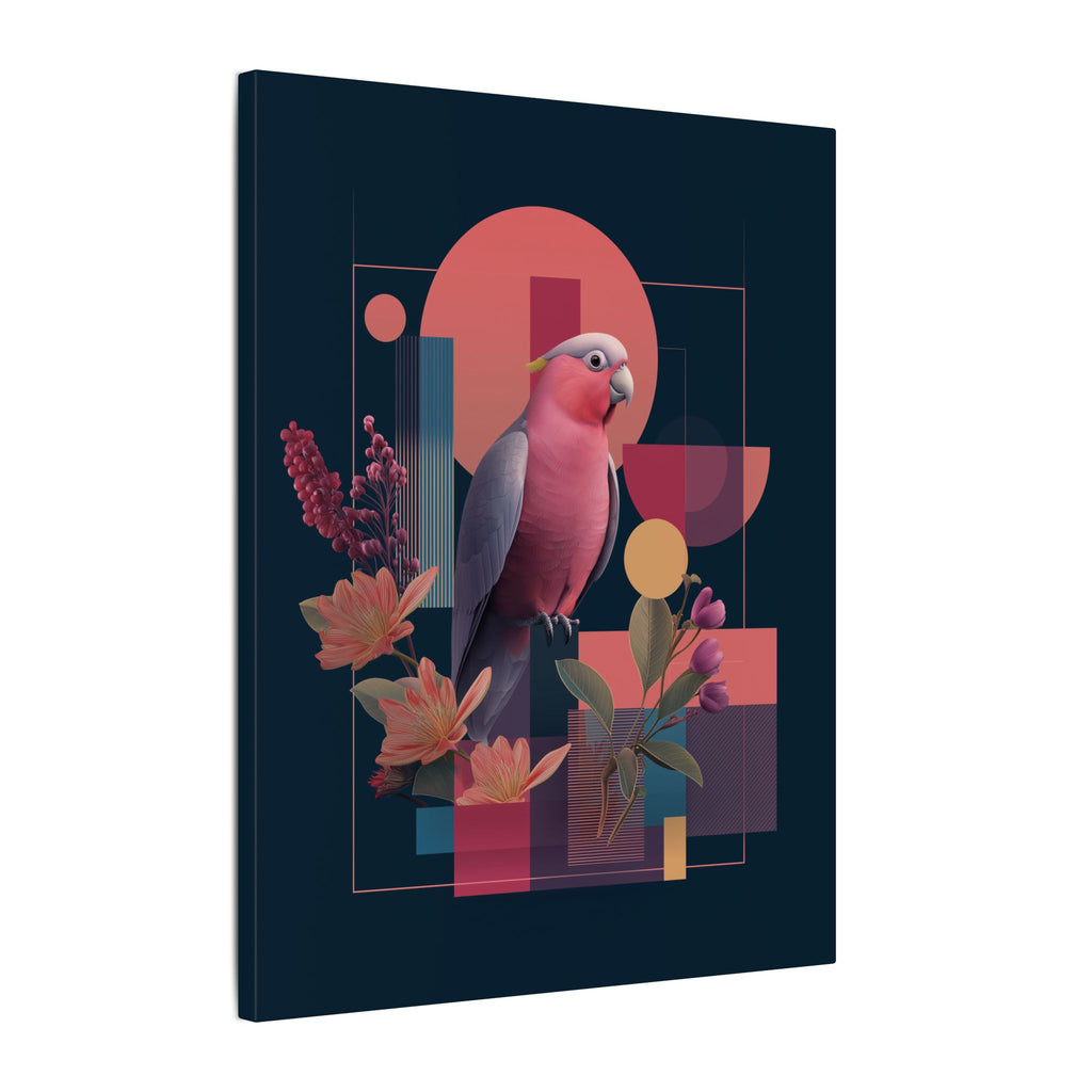 Geometric Parrot Symphony: Digital Neo-Retro Illustration, Abstract Avian Design   |    Custom Orders Available