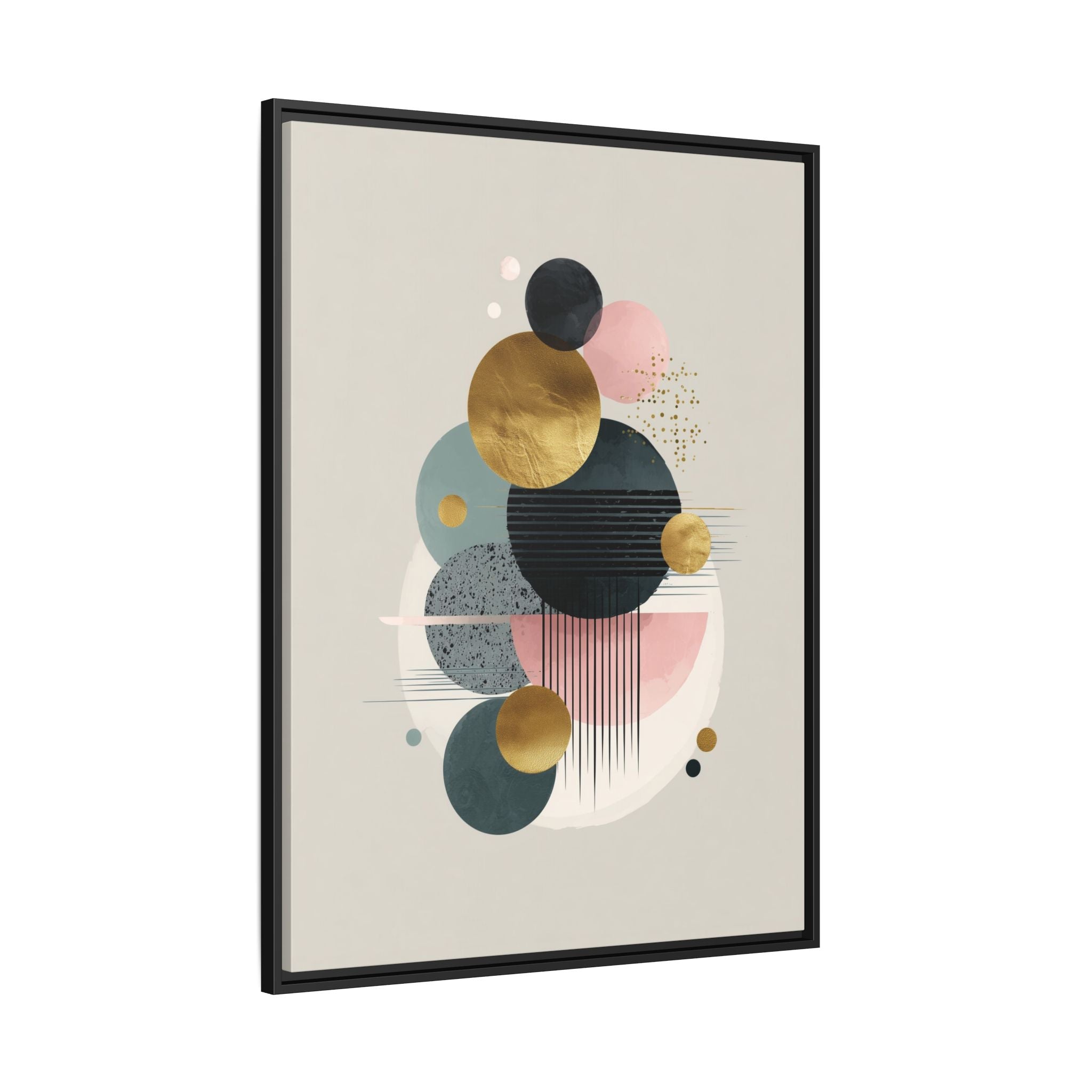 Geometric Harmony: Intersecting Circles, Mid-Century Modern Design, Abstract Metallic Composition   |   Custom Orders Accepted