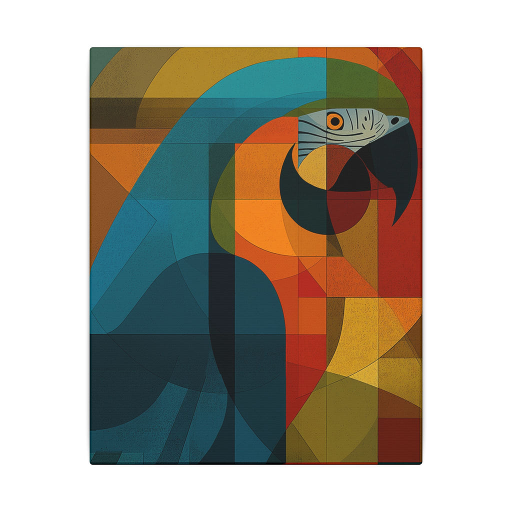 Geometric Parrot: Cubist Avian Composition, Vibrant Angular Portrait   |    Custom Orders Available