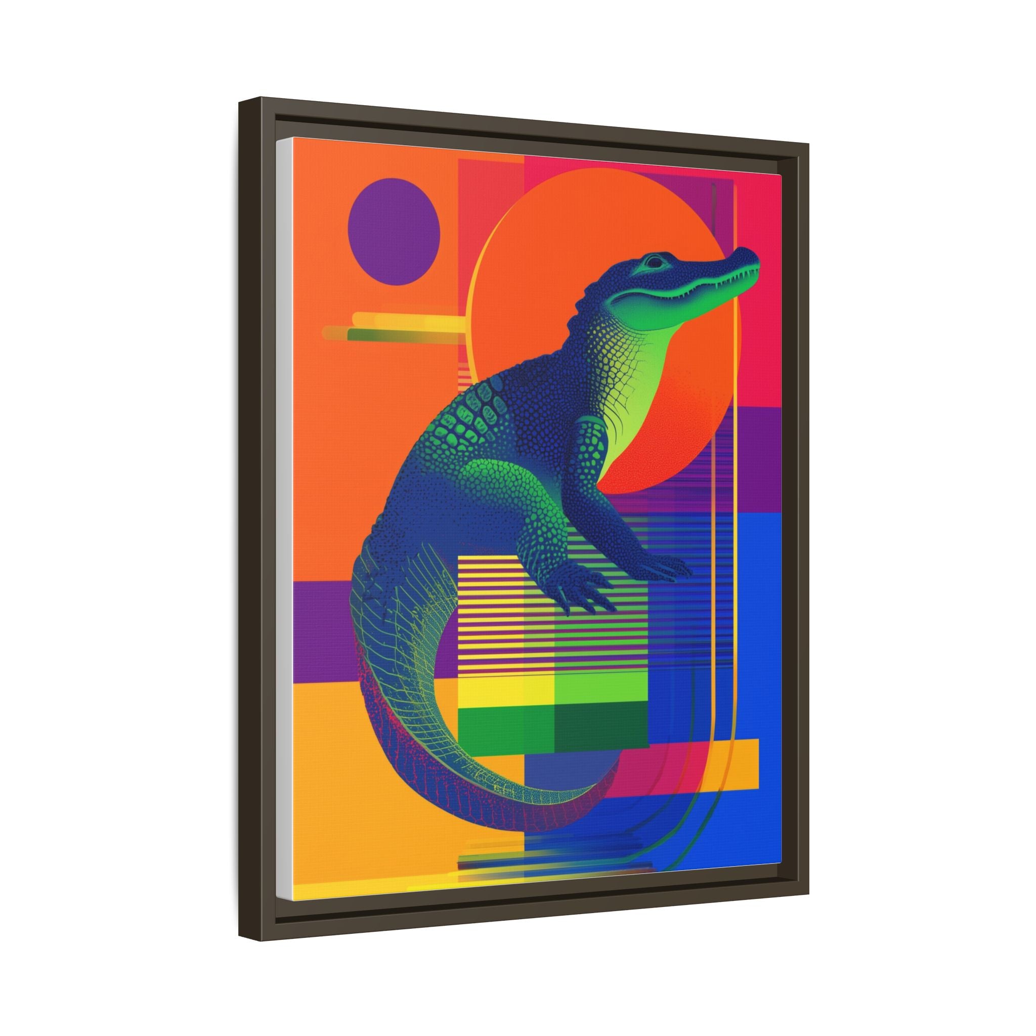 Geometric Alligator Framed Print: Pop Art Reptile, Vibrant Gradient Composition   |  Personalized & Custom Orders Available