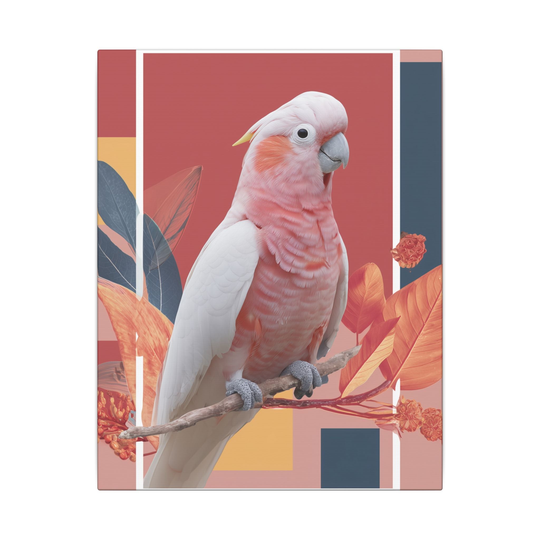 Pink Cockatoo in Geometric Harmony: Australian Wildlife Art, Modern Graphic Design   |    Custom Orders Available