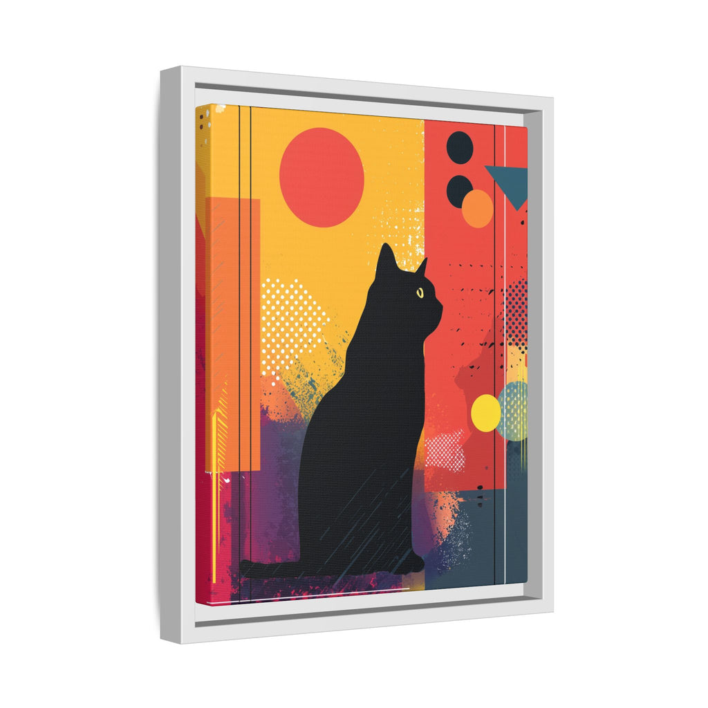 Feline Geometry Framed Print: Abstract Cat Silhouette, Retro Digital Design   |  Personalized & Custom Orders Available