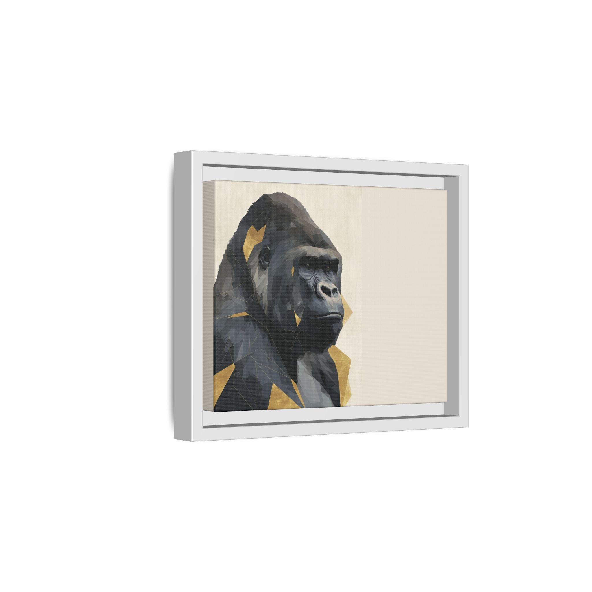 Primal Geometry: Polygonal Gorilla Portrait, Modern Metallic Wildlife Art   |  Personalized & Custom Orders Available