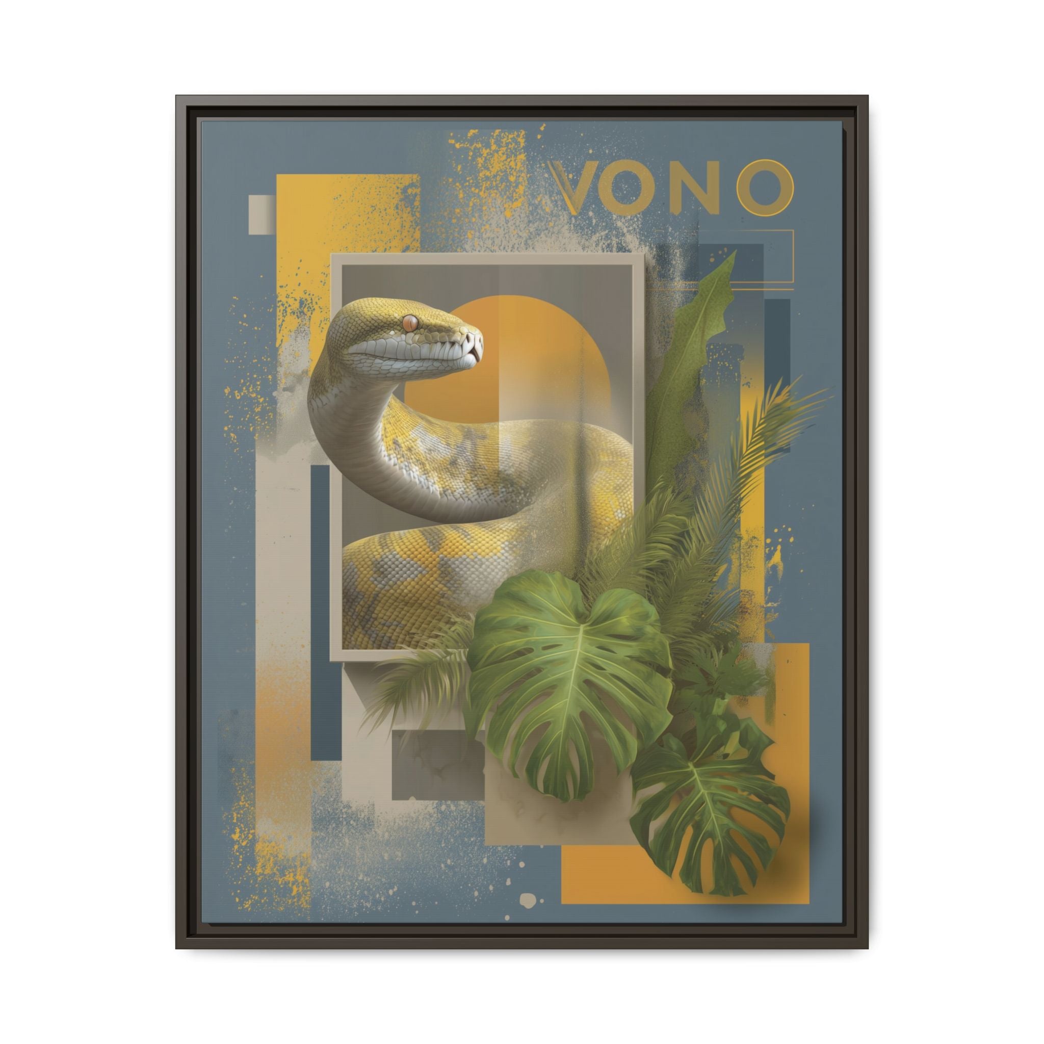 Serpent of Geometric Dimensions: Tropical Vono Design, Abstract Wildlife Art   |  Personalized & Custom Orders Available