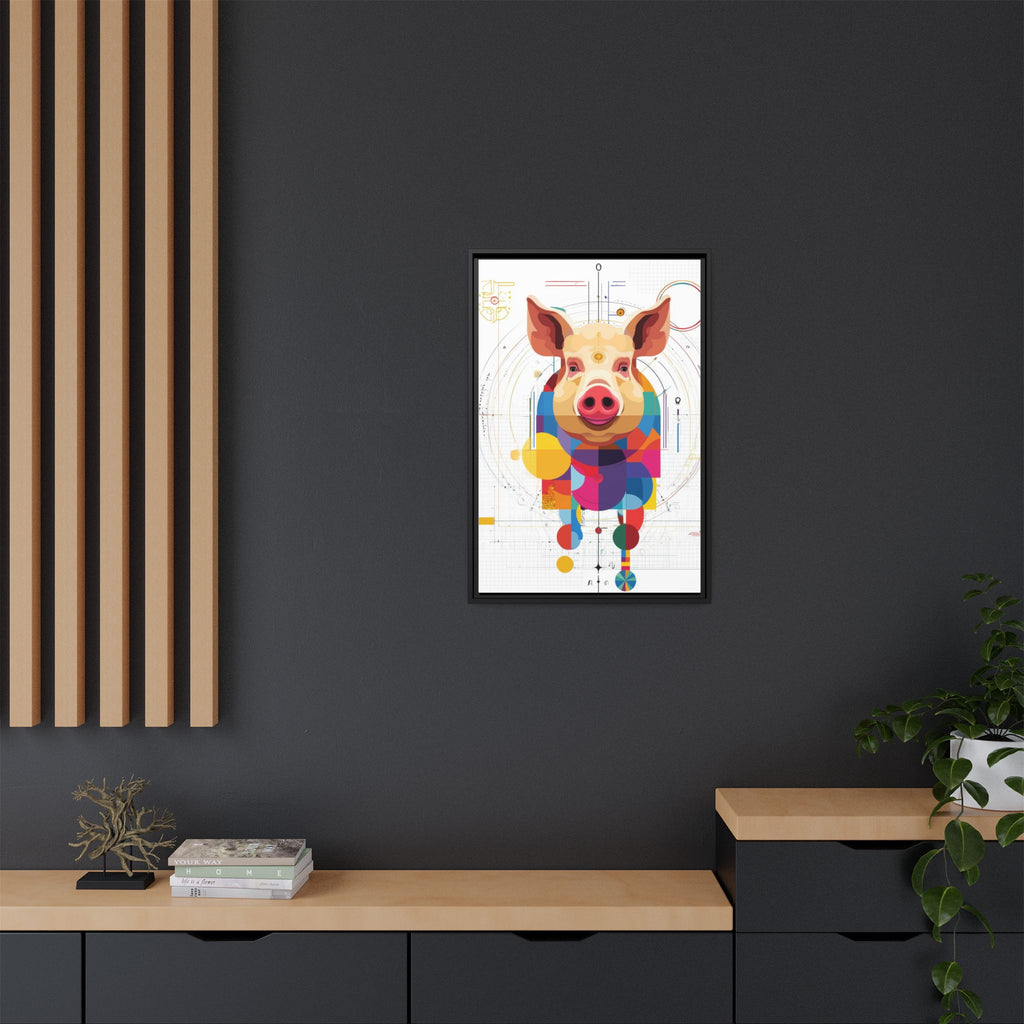 Geometric Pig: Digital Cubist Portrait, Mathematical Animal Abstraction   |    Custom Orders Available