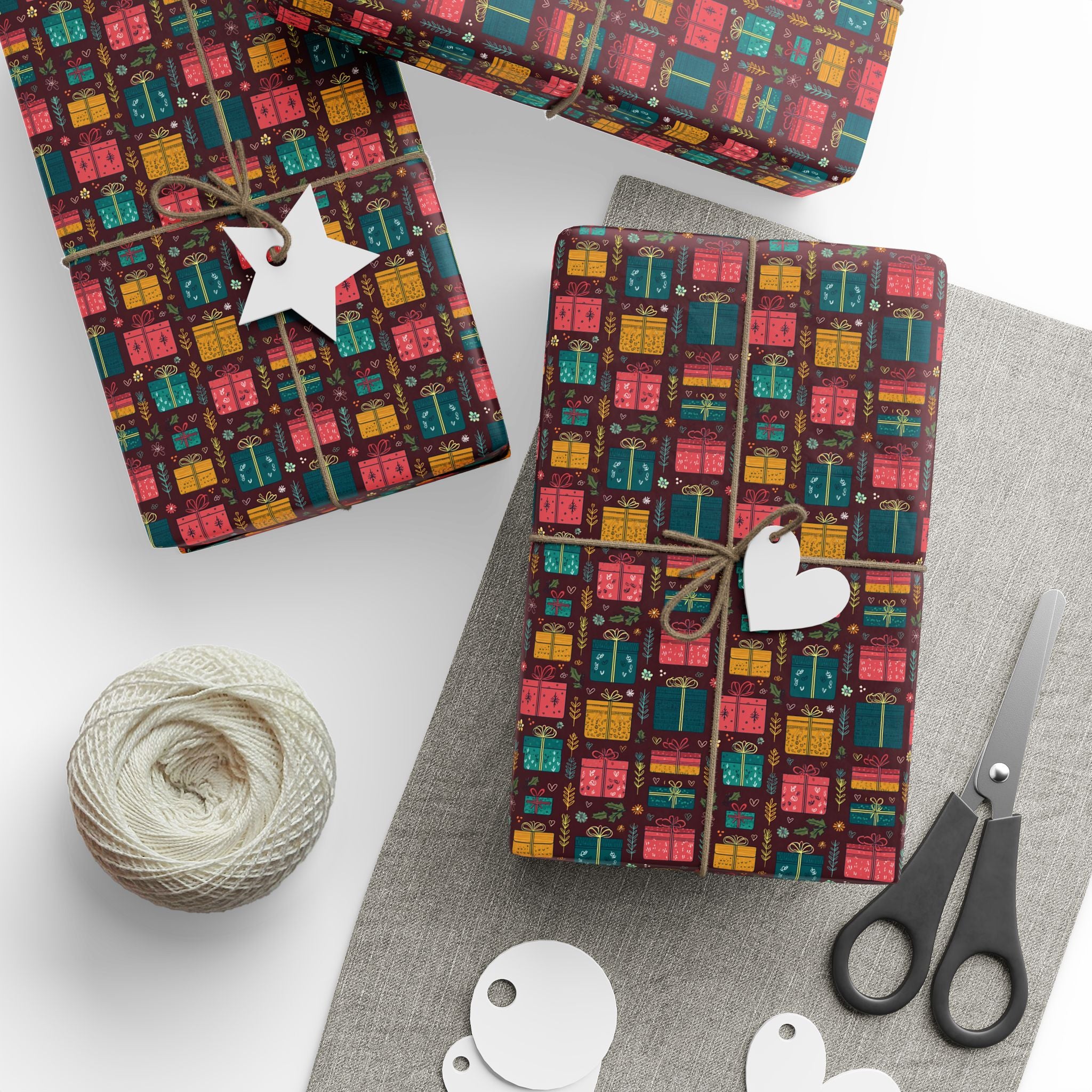 Wrapping Paper Roll — Festive Pizza & Party Food Pattern Gift Wrap