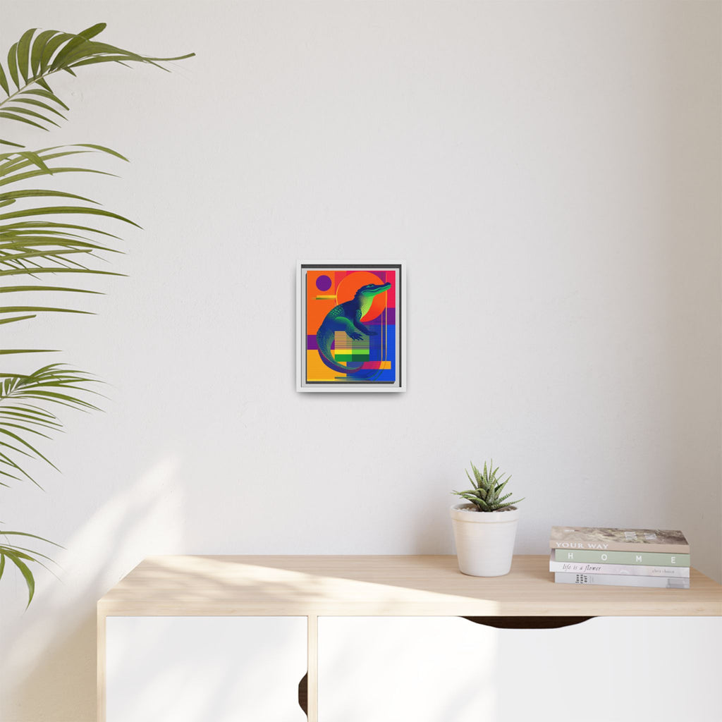 Geometric Alligator Framed Print: Pop Art Reptile, Vibrant Gradient Composition   |  Personalized & Custom Orders Available