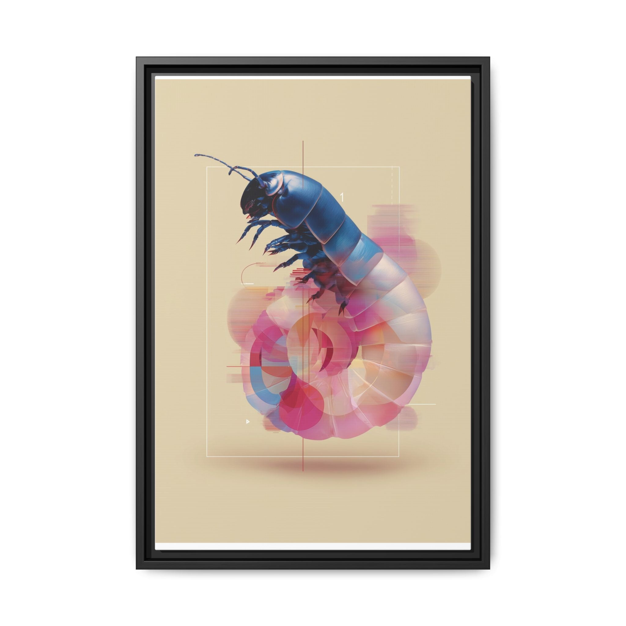 Exoskeleton Enigma: Digital Glitch Isopod, Metallic Crustacean Portrait   |  Personalized & Custom Orders Available