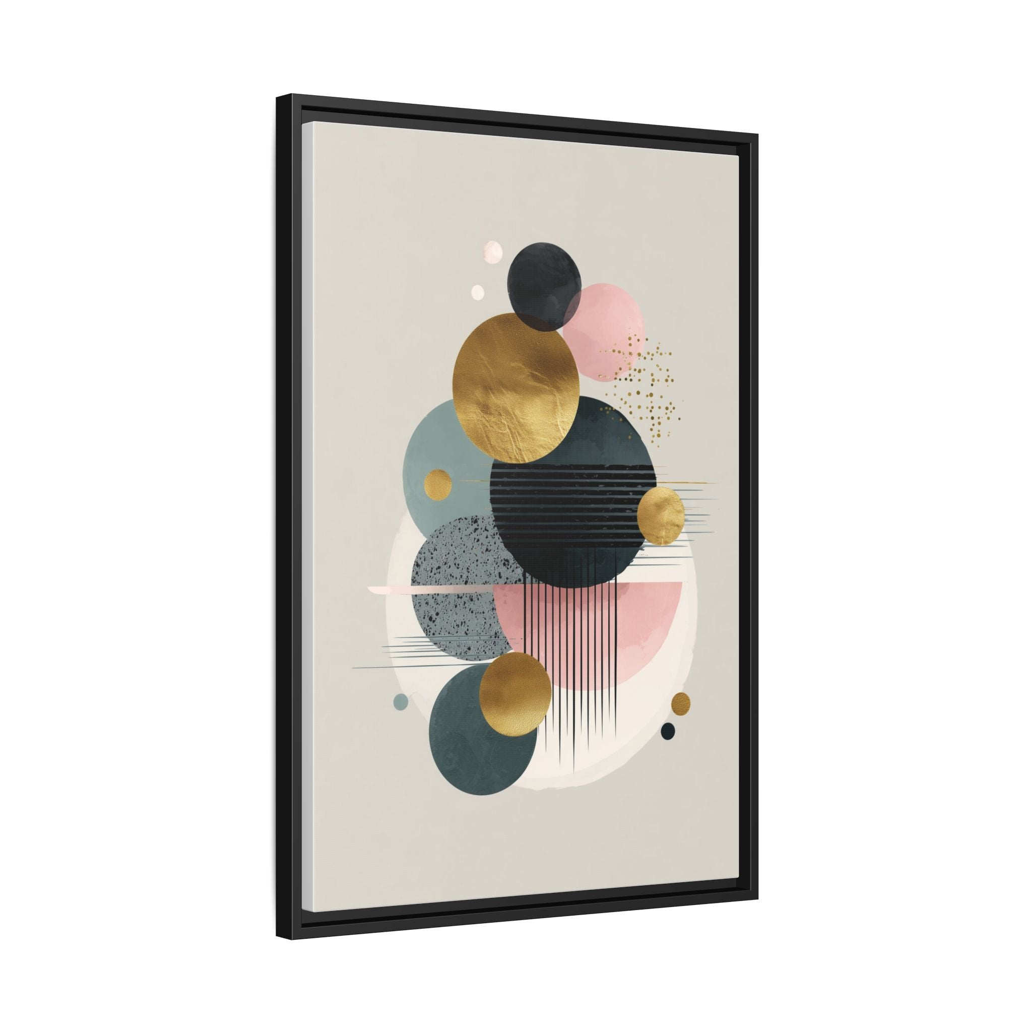 Geometric Harmony: Intersecting Circles, Mid-Century Modern Design, Abstract Metallic Composition   |   Custom Orders Accepted