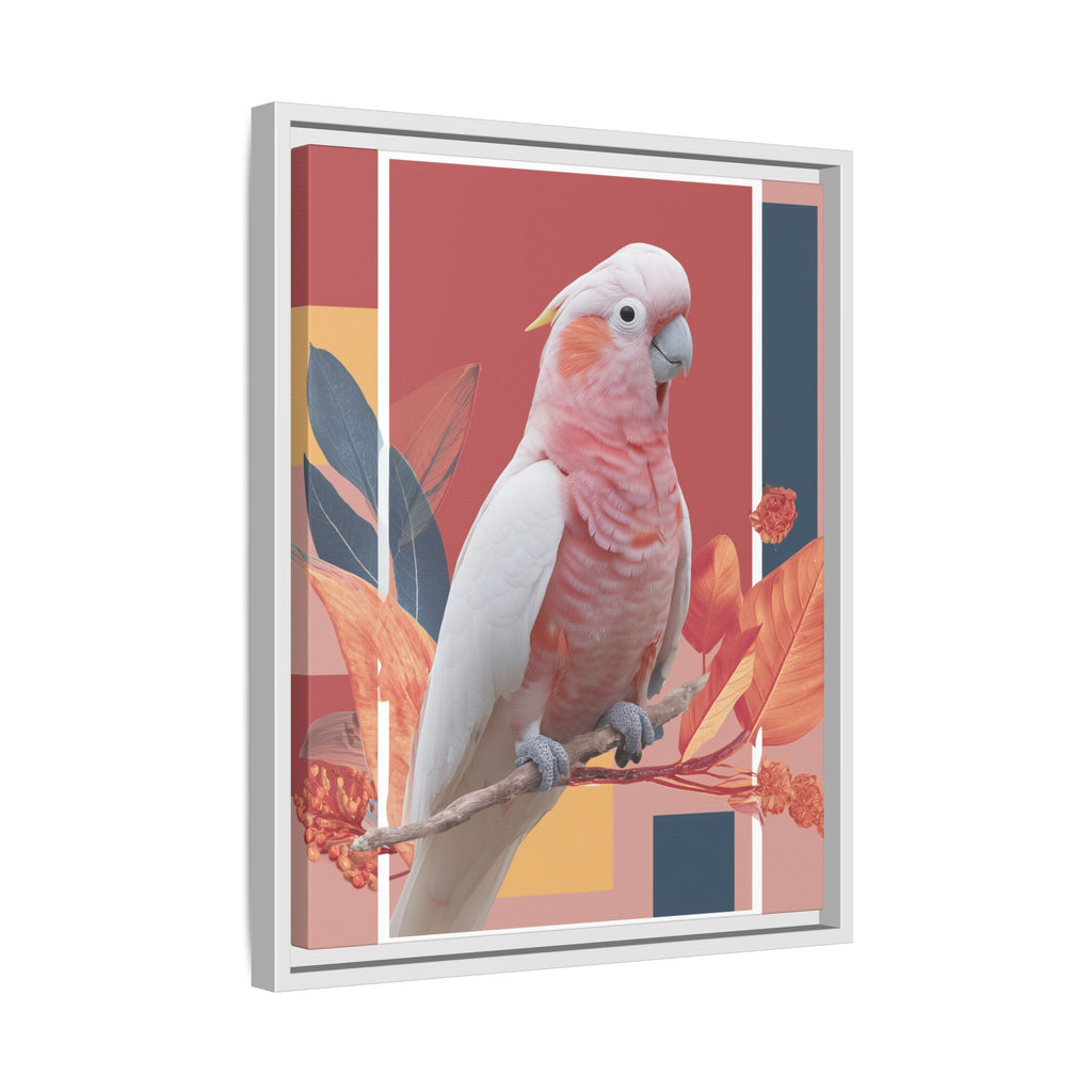 Framed Print: Cockatoo in Contemporary Geometric Style, Modern Avian Art Collection   |  Personalized & Custom Orders Available