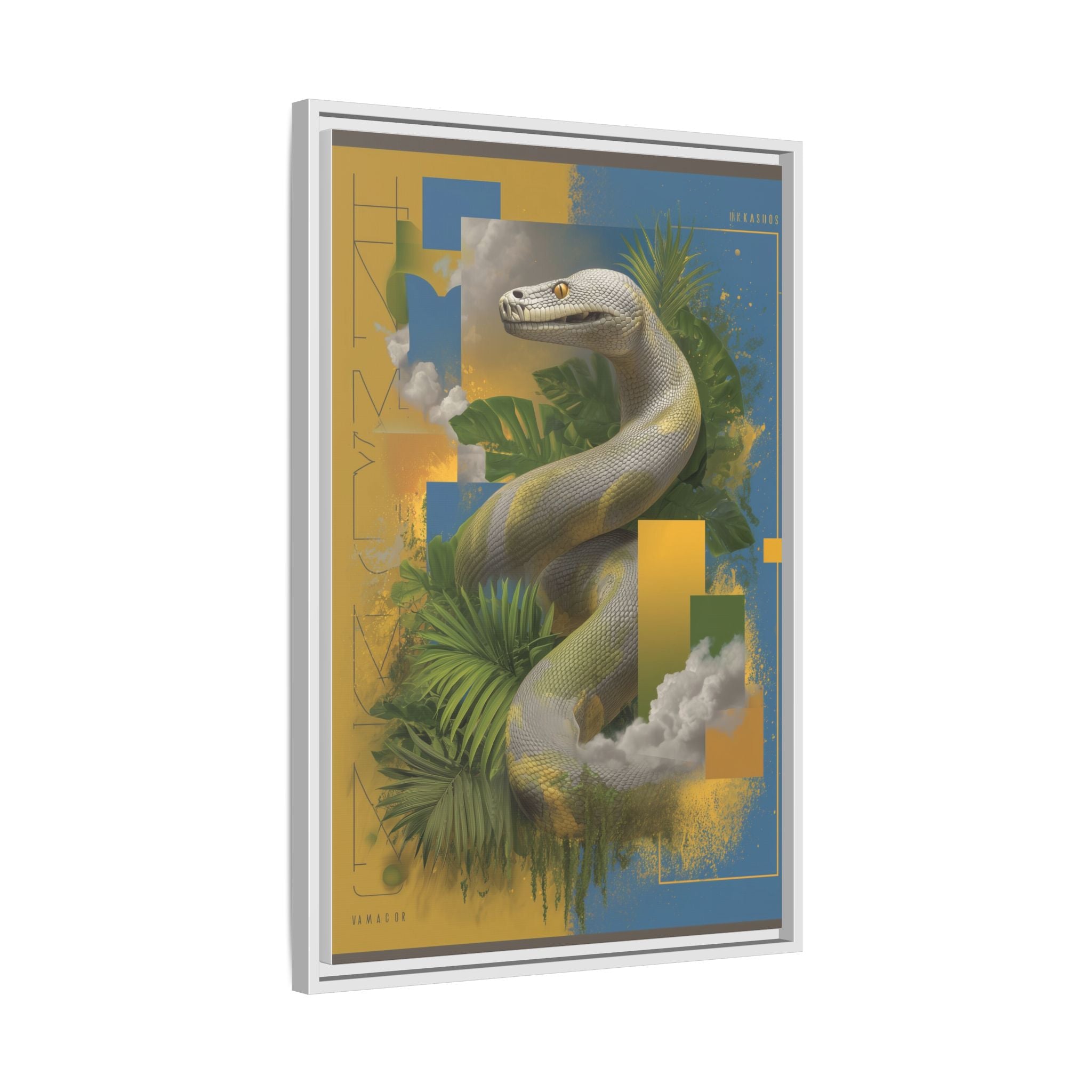 Serpent of Surreal Geometries: Tropical Hyperrealism, Digital Snake Illustration   |    Custom Orders Available