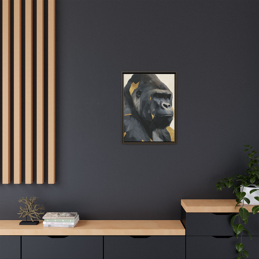 Primal Geometry: Polygonal Gorilla Portrait, Modern Metallic Wildlife Art   |  Personalized & Custom Orders Available