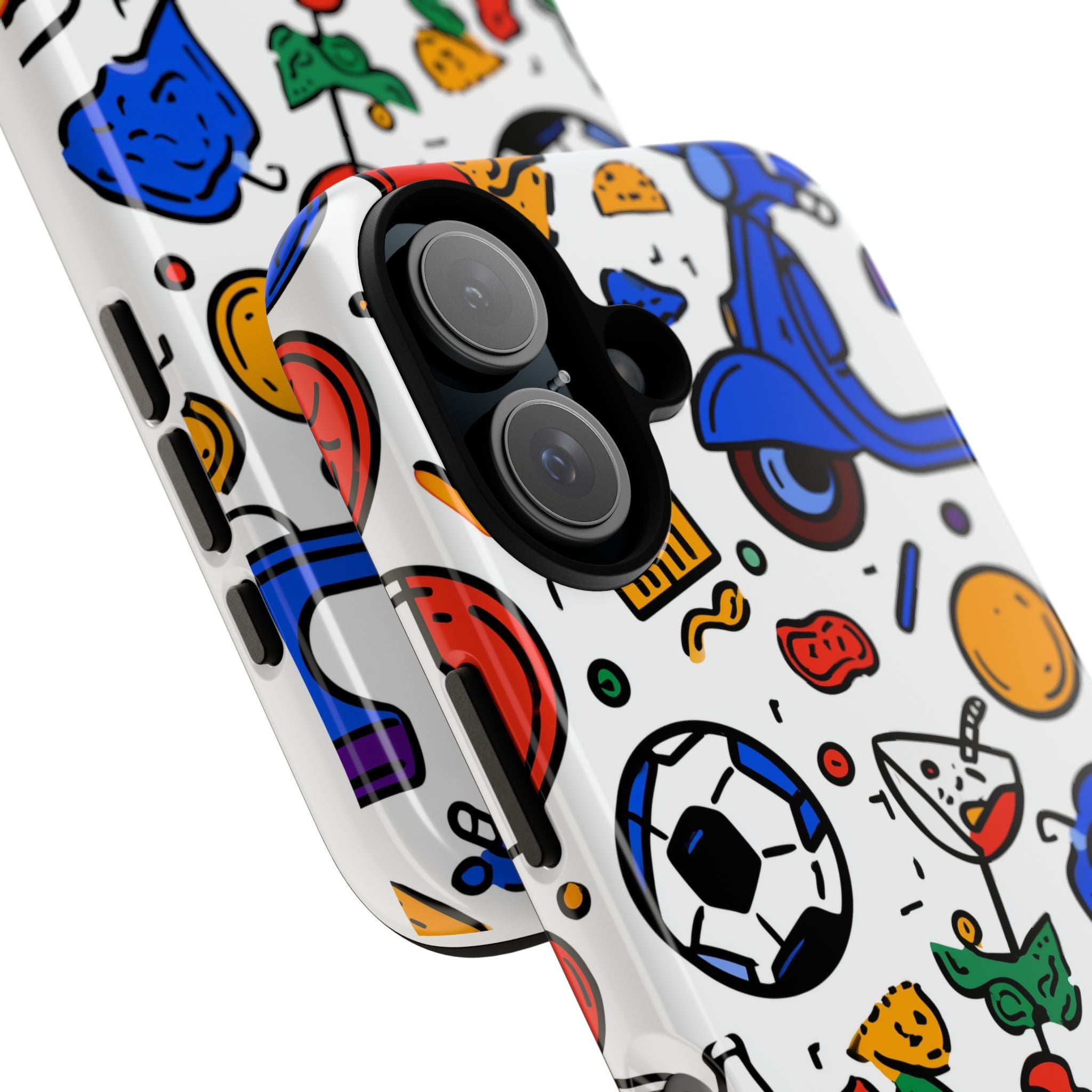 Italy Italian Vespa Colorful iPhone Case, Funky Phone Cover, Unique Cell Phone Accessory, Fun Design for Kids and Teens, Gift for Holidays