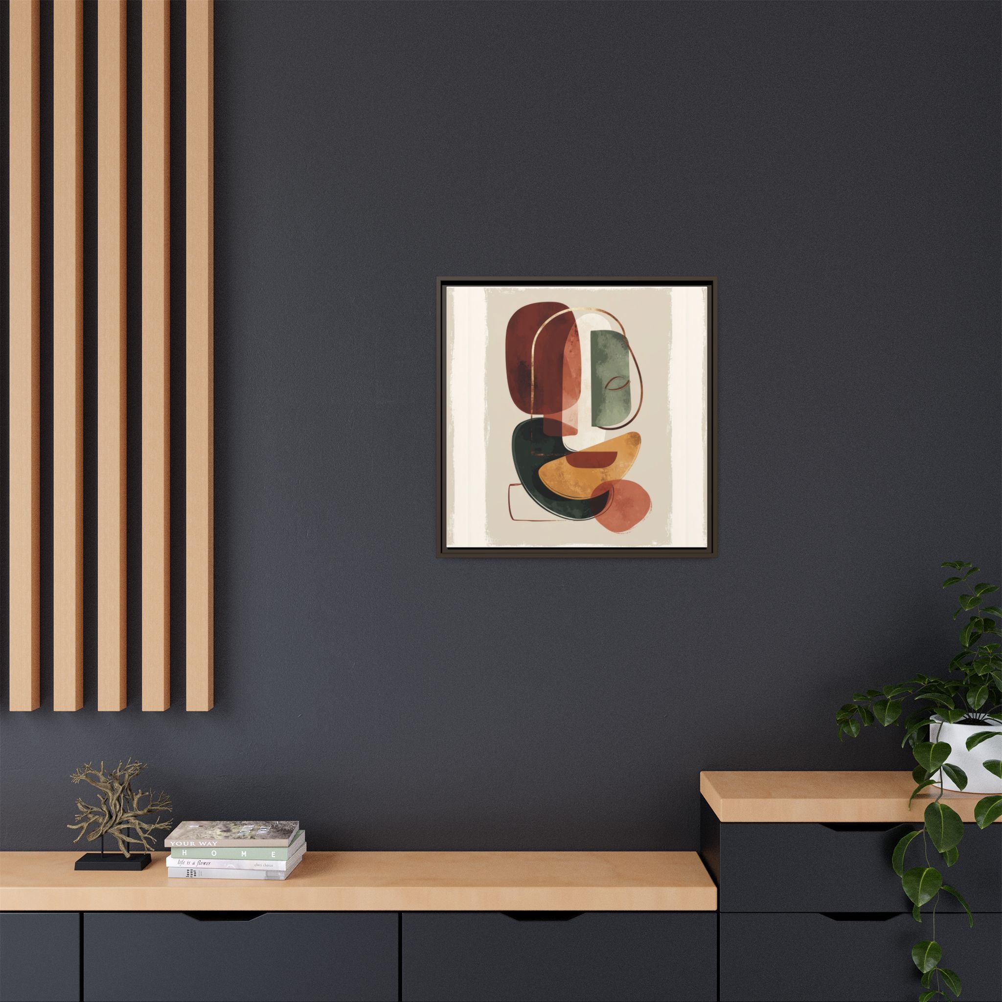 Layered Geometries: Mid-Century Modern Composition, Organic Abstract Design, Translucent Intersecting Shapes   |   Custom Orders Accepted