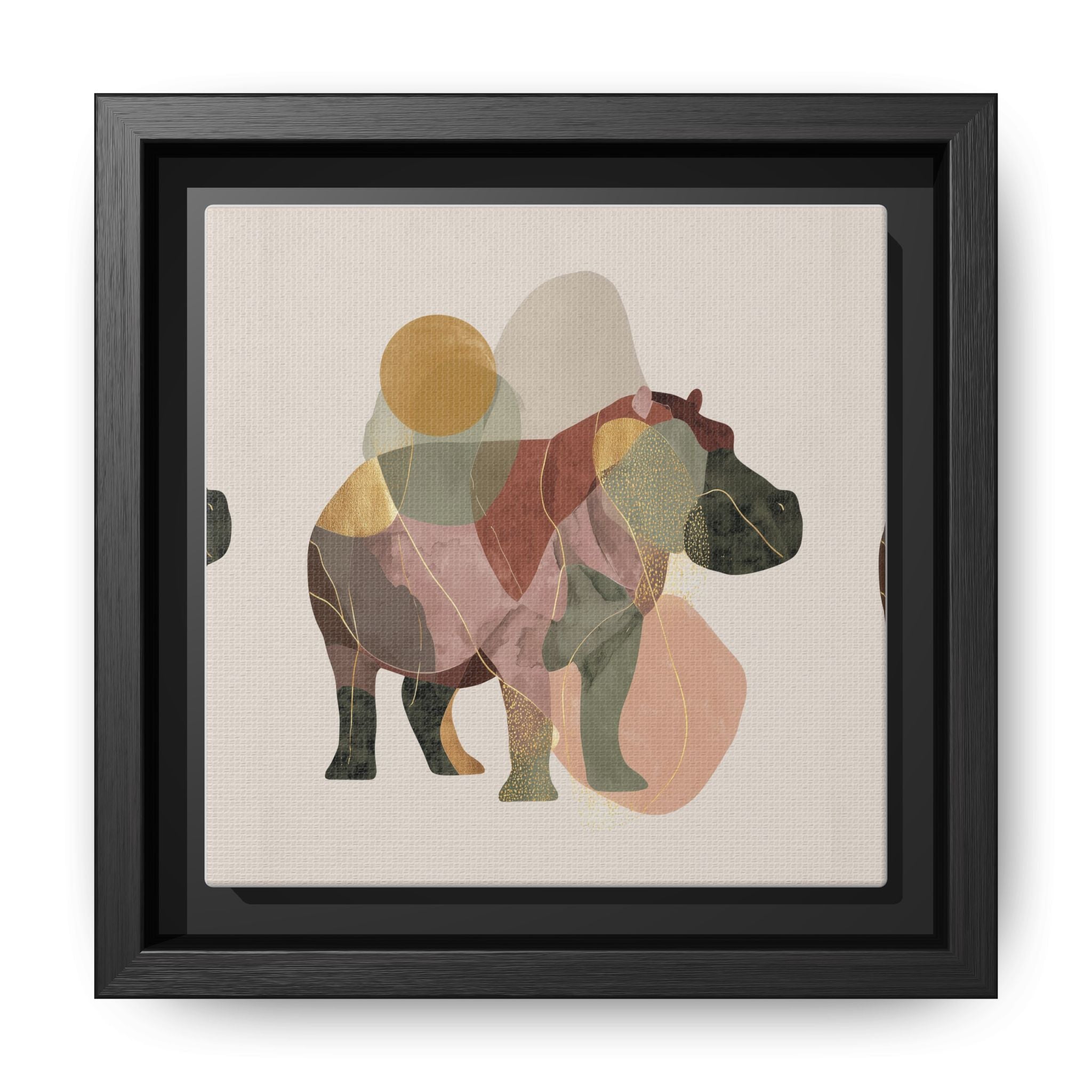 Fragmented Hippopotamus: Geometric Abstract Art, Minimalist Animal Portrait   |  Personalized & Custom Orders Available