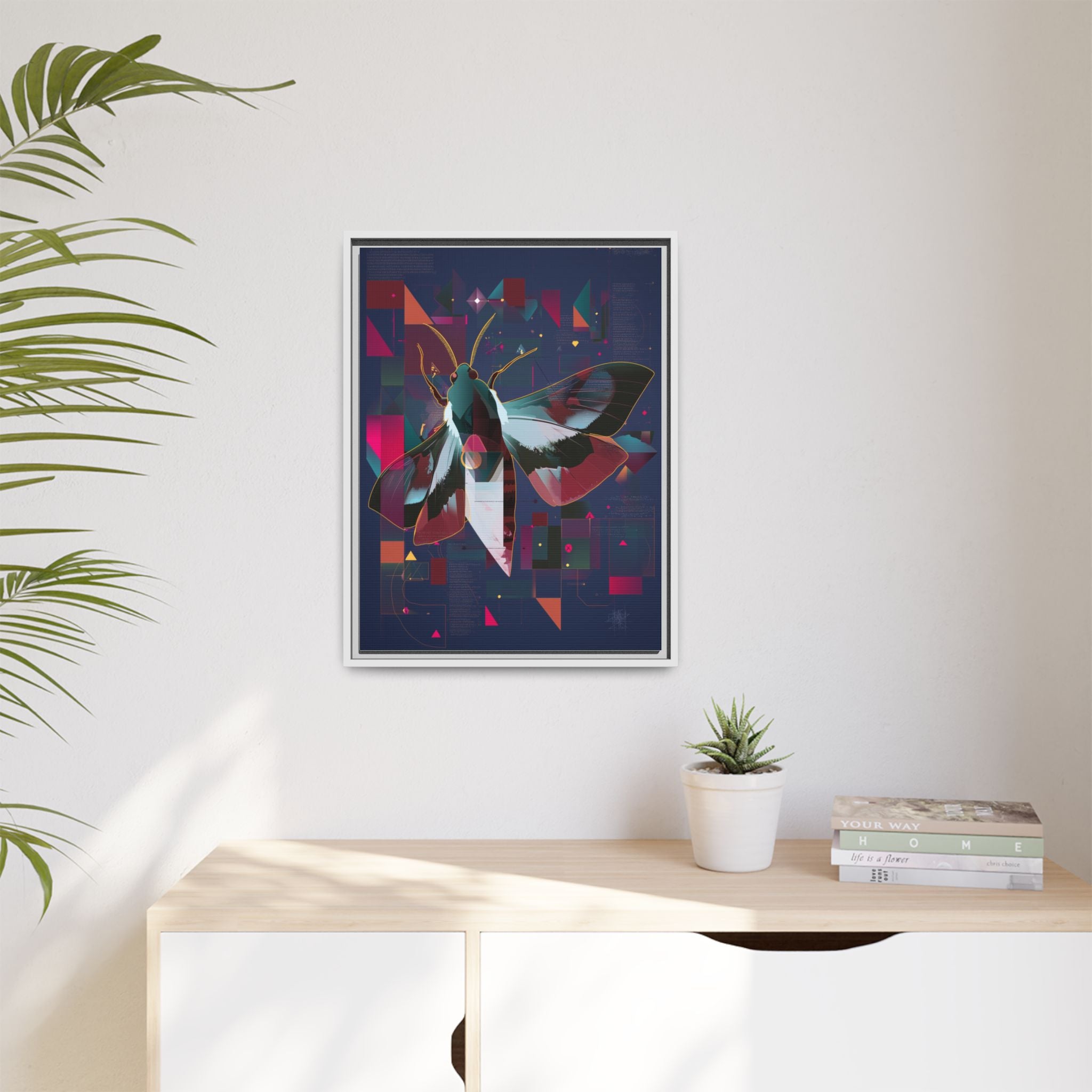 Metamorphic Circuits Framed Print : Geometric Butterfly Fusion, Digital Abstract Techno-Art   |   Custom Orders Available
