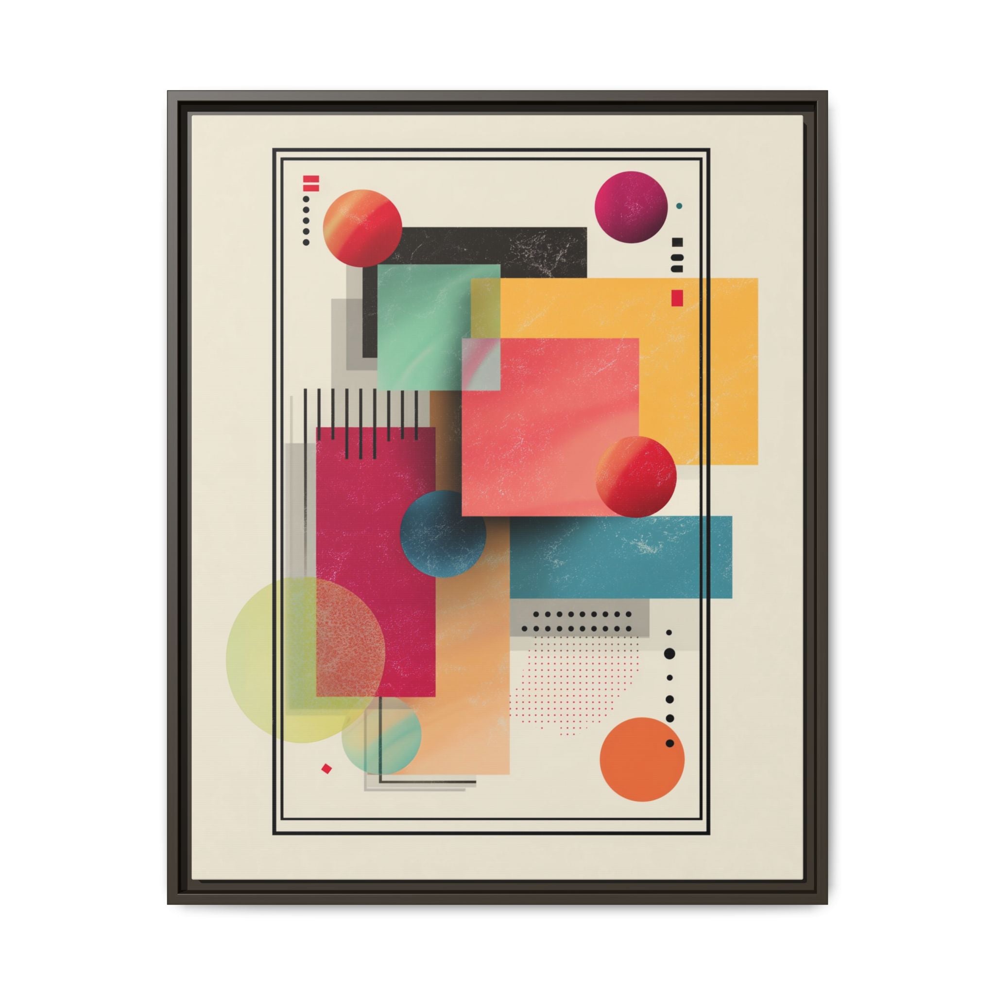 Geometric Harmony: Bauhaus Intersections, Digital Abstract Layers, Contemporary Color Palette   |   Custom Orders Accepted
