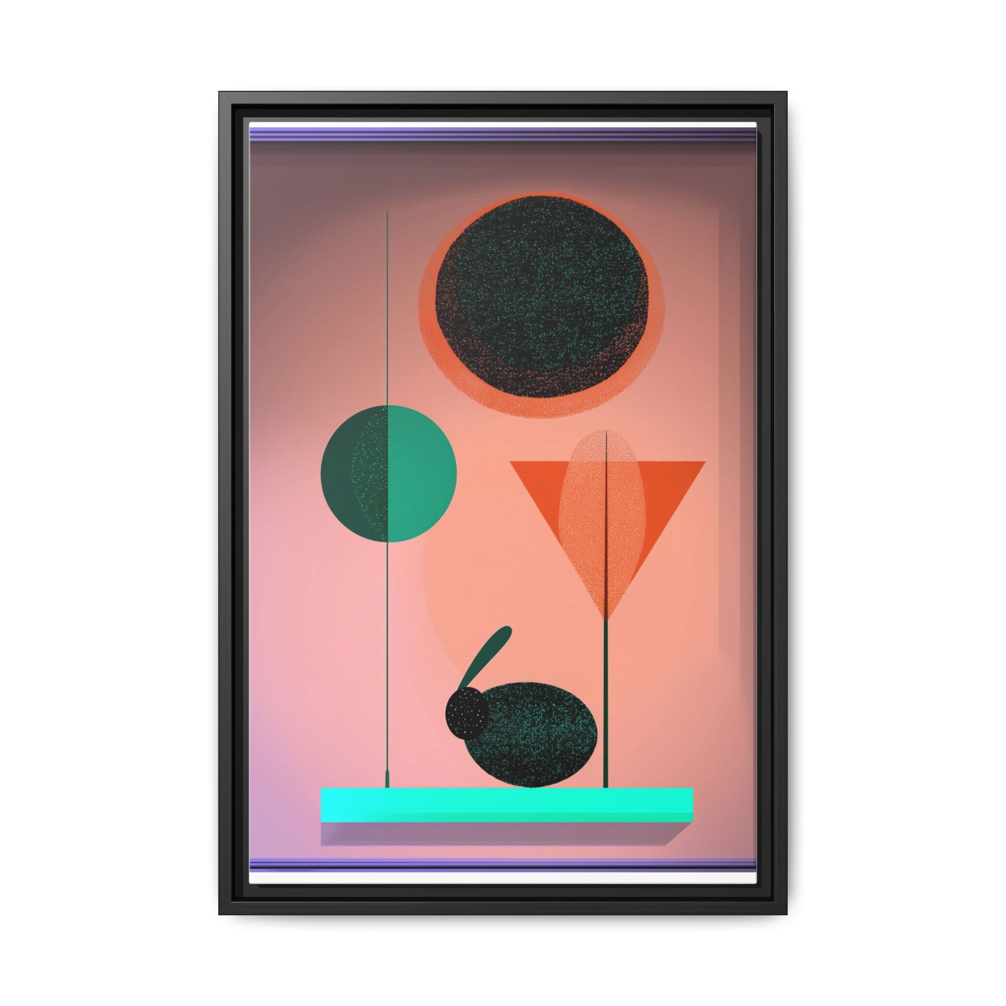 Geometric Harmony: Abstract Minimalist Composition, Organic Shapes and Color Play, Geometric Design with Teal and Orange Palette   |