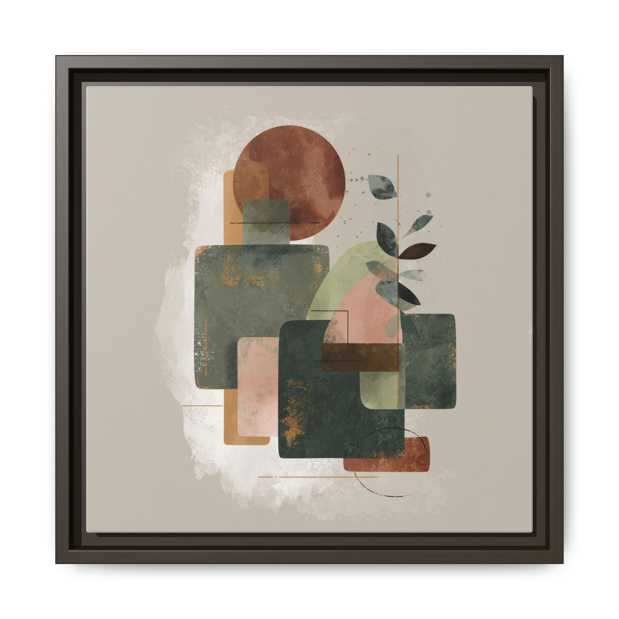 Geometric Harmony: Abstract Watercolor Composition, Mid-Century Modern Design, Organic Shapes   |   Custom Orders Accepted
