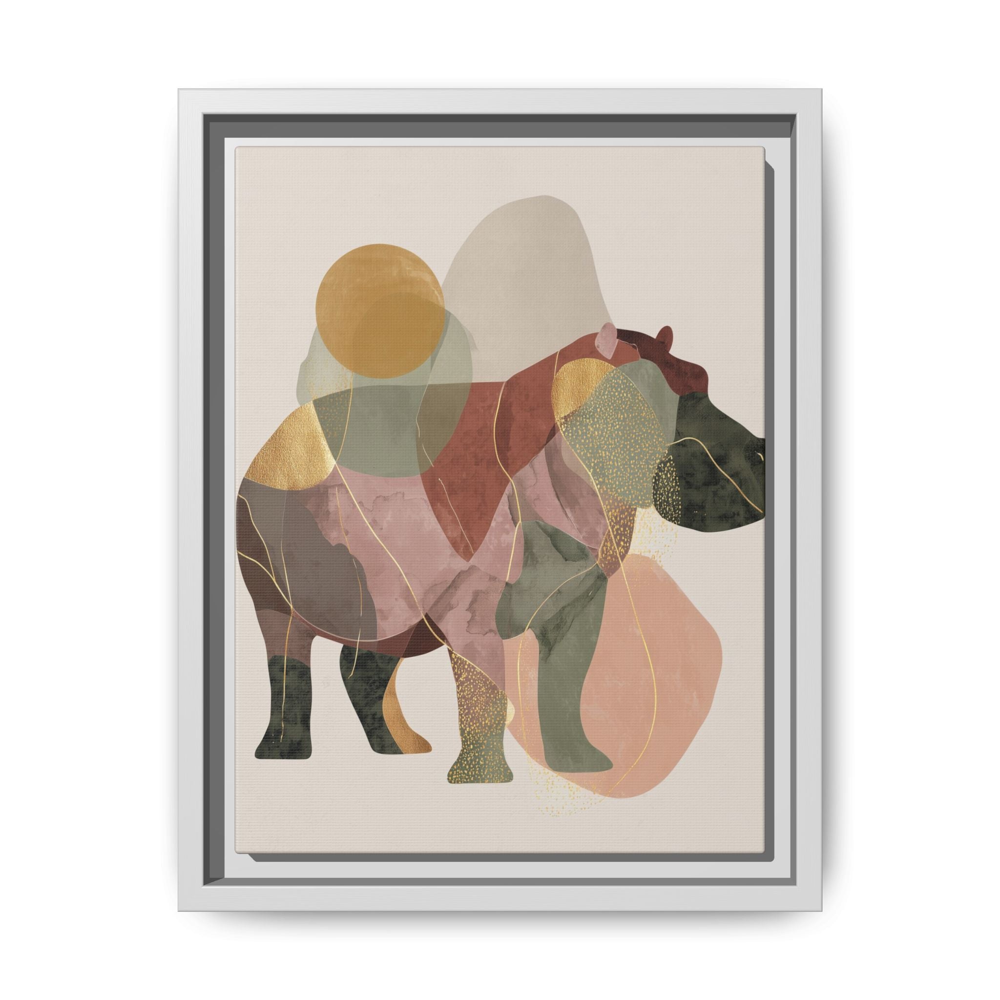 Geometric Harmony: Abstract Hippo Silhouette, Modern Minimalist Animal Art   |    Custom Orders Available