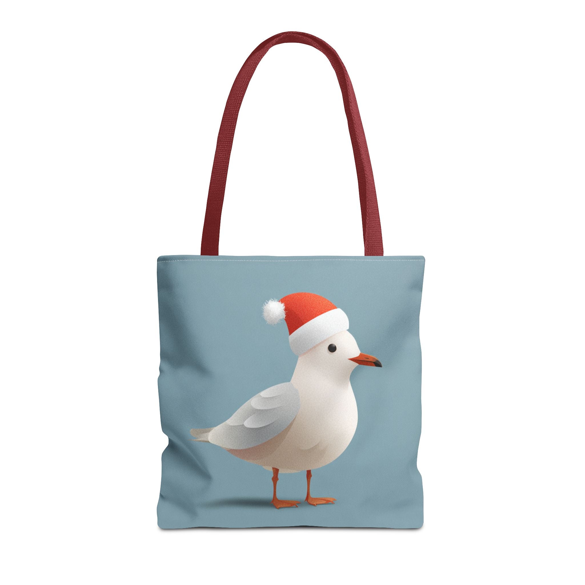 Christmas Seagull Tote Bag, Holiday Shopping Bag, Eco-Friendly Gift Bag, Cute Coastal Accessories, Winter Tote for Bird Lovers
