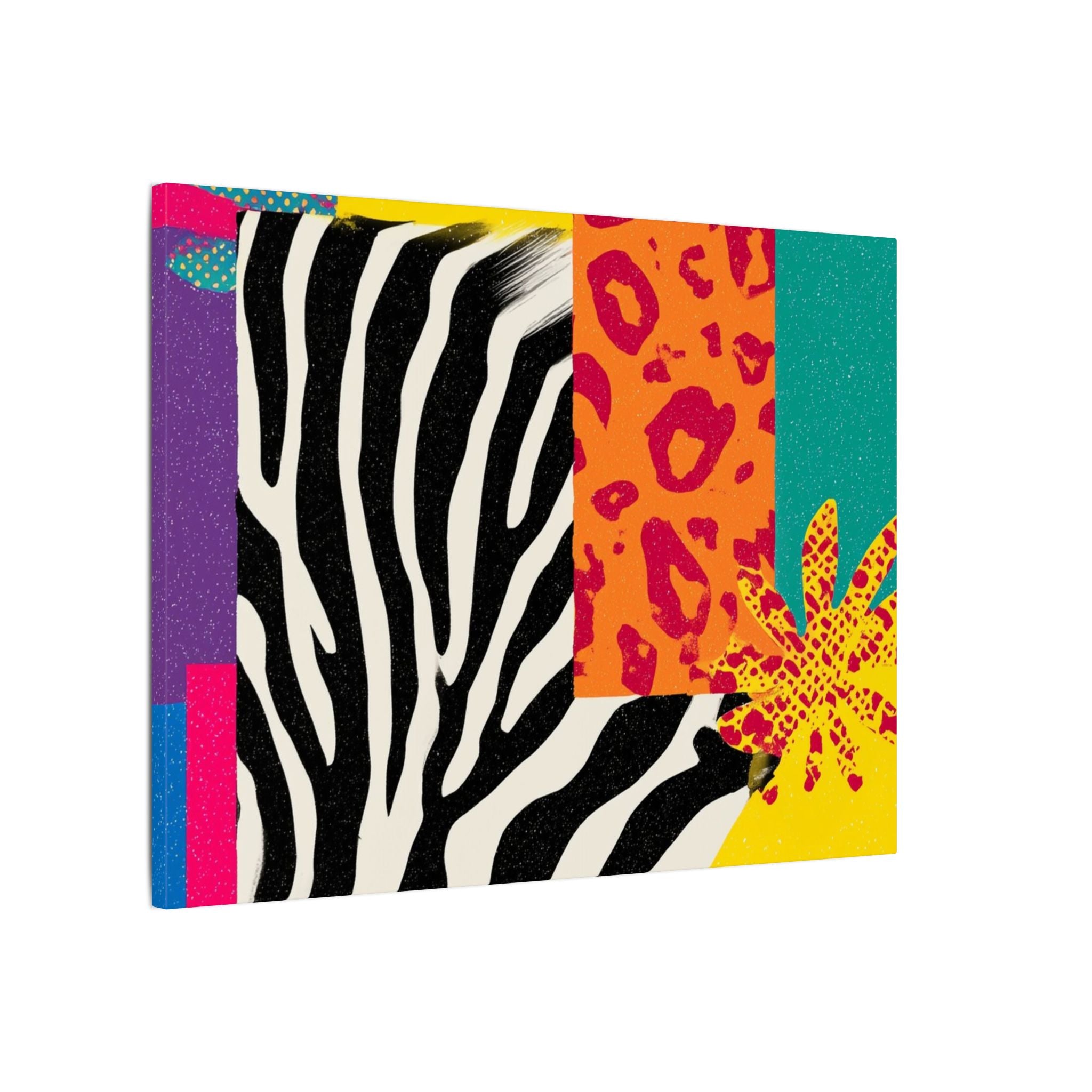 Copy of Pop Geometry: Zebra Leopard Fusion, Geometric Color Block, Modern Abstract Design   |   Custom Orders Accepted