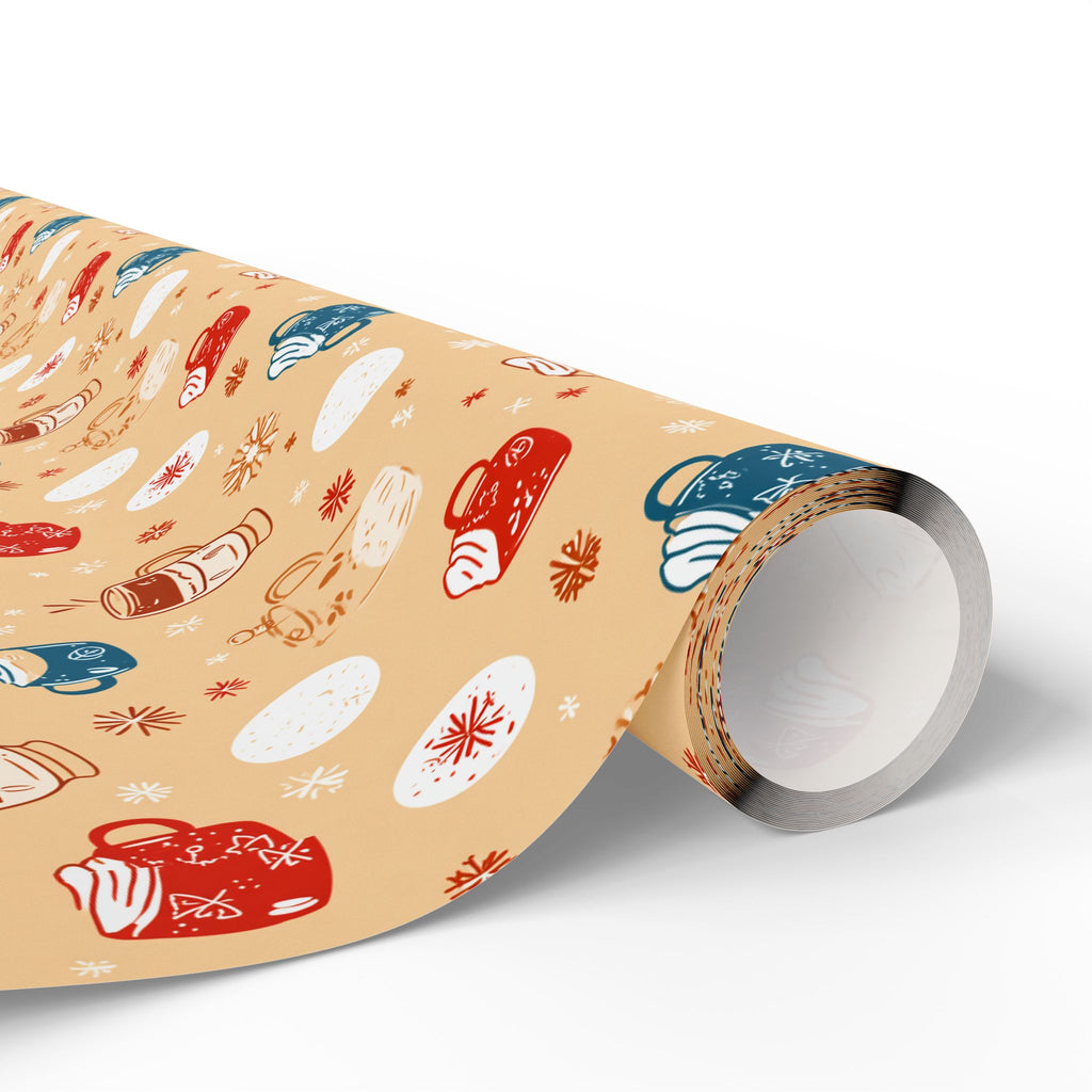 Wrapping Paper — Cozy Mittens & Snowflake Gift Wrap (Holiday Winter Pattern)