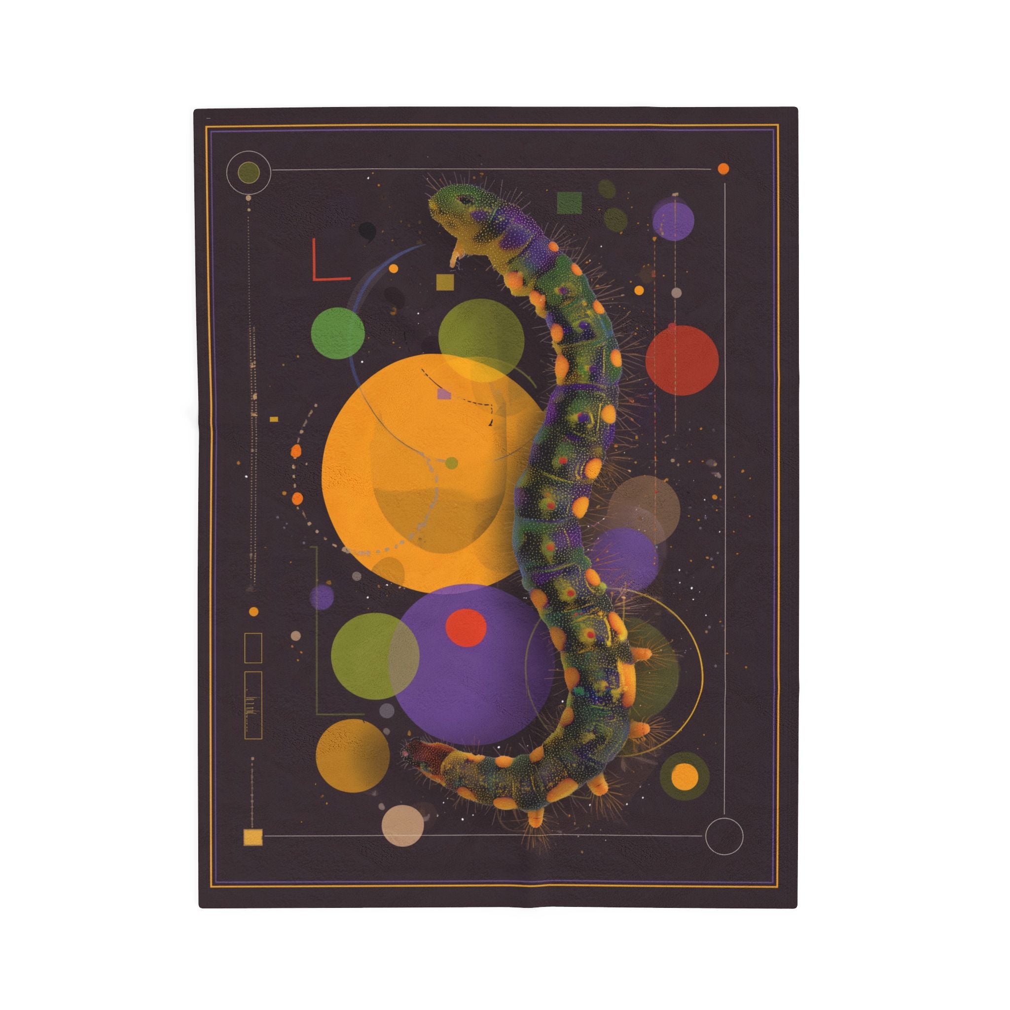 Metamorphosis Cosmic: Geometric Caterpillar Study, Digital Sci-Art Illustration   |    Custom Orders Available