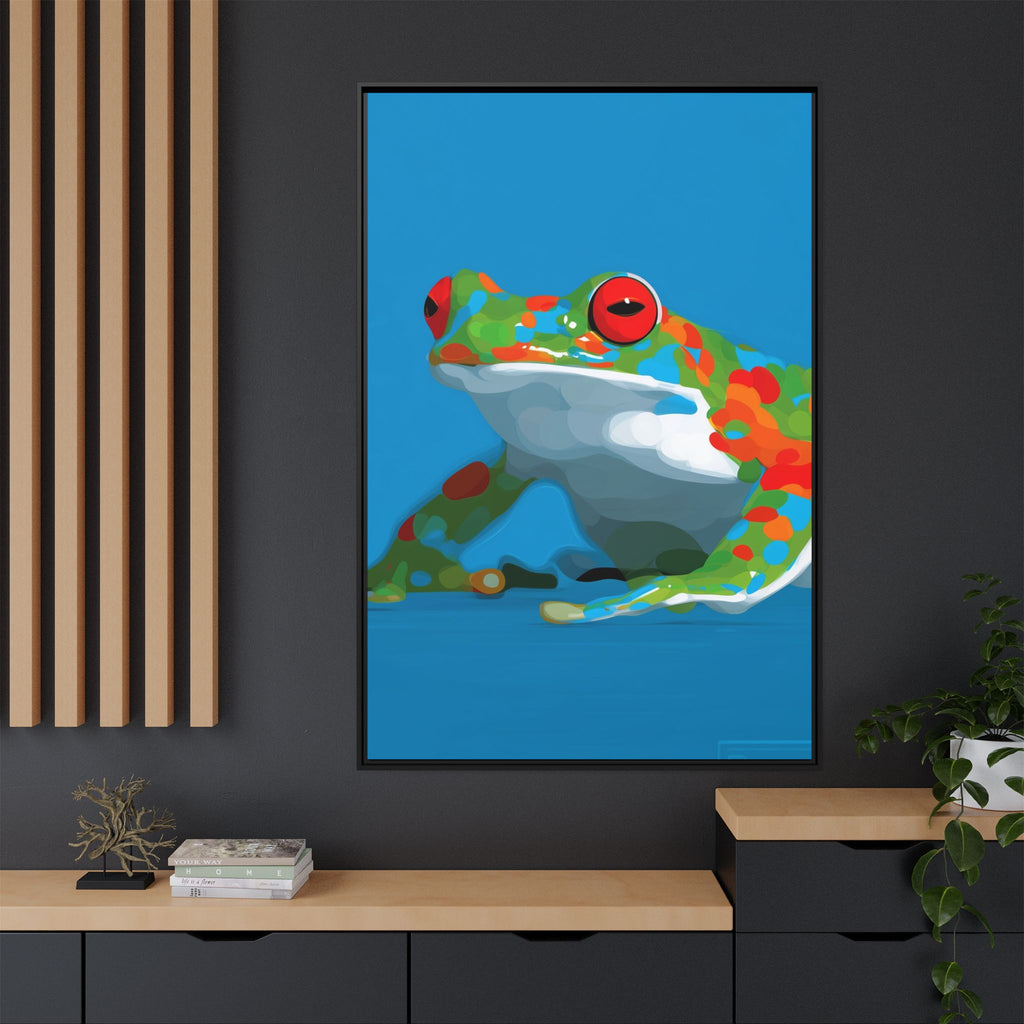 Chromatic Amphibian Framed Print : Mosaic Frog Vector Art, Modern Wildlife Illustration   |  Personalized & Custom Orders Available