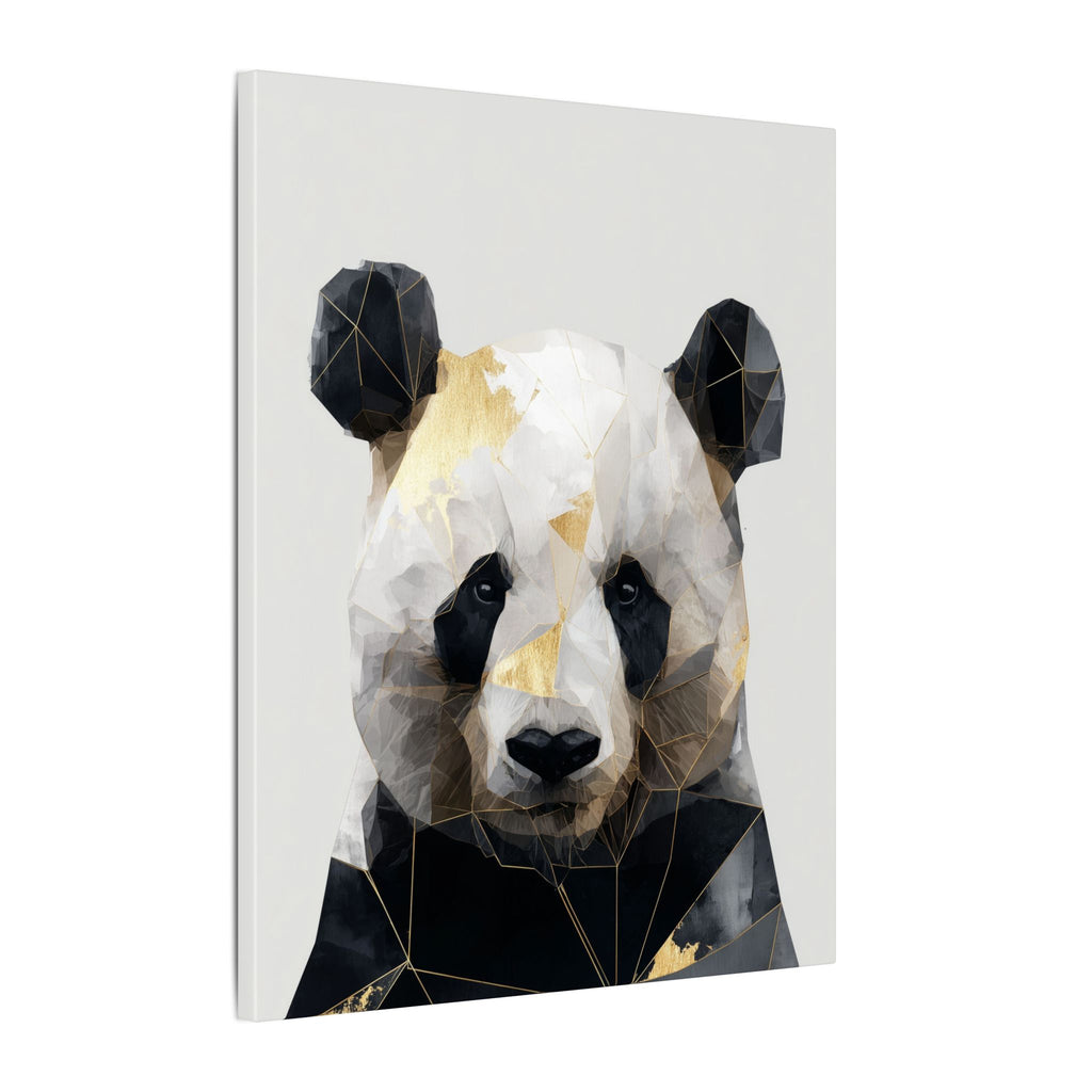 Geometric Panda: Low Poly Art, Contemporary Wildlife Portrait, Metallic Triangular Design   |  Personalized & Custom Orders Available