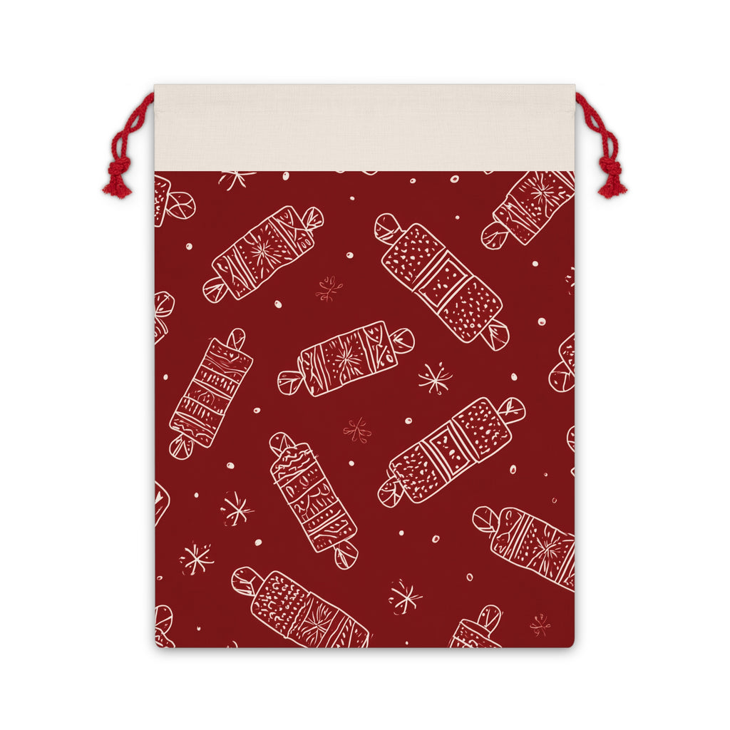 Christmas Cracker Gift Bag - Kids Holiday Present Wrapping, Santa Claus Design, Festive Party Favors, Stocking Stuffer, Cute Xmas Packaging