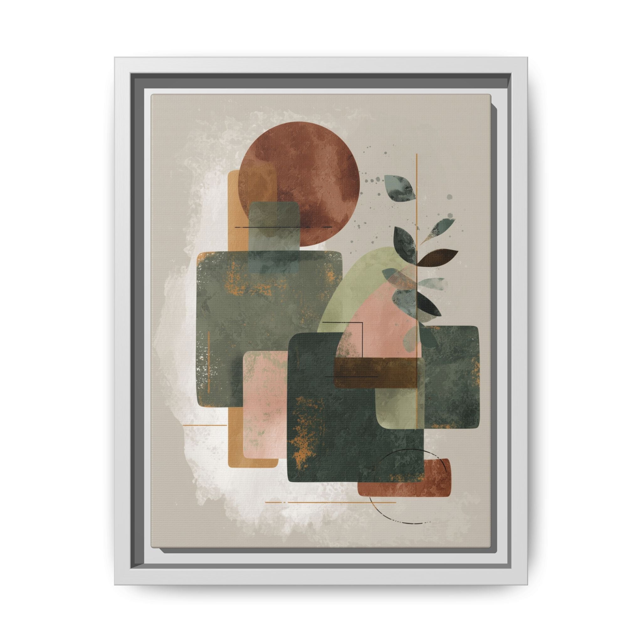Geometric Harmony: Abstract Watercolor Composition, Mid-Century Modern Design, Organic Shapes   |   Custom Orders Accepted
