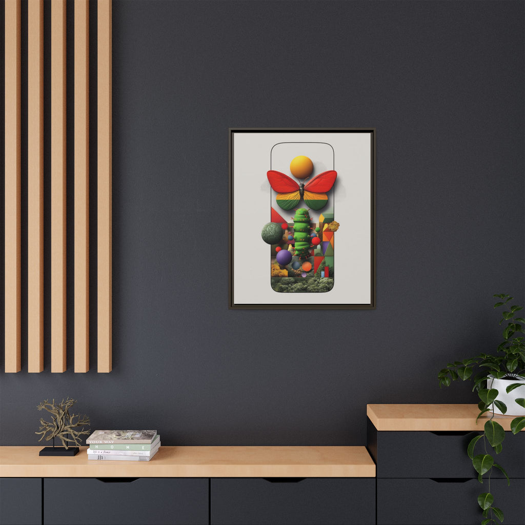 Metamorphosis Framed Print : Geometric Nature Transformation, Vibrant Butterfly Composition   |  Personalized & Custom Orders Available
