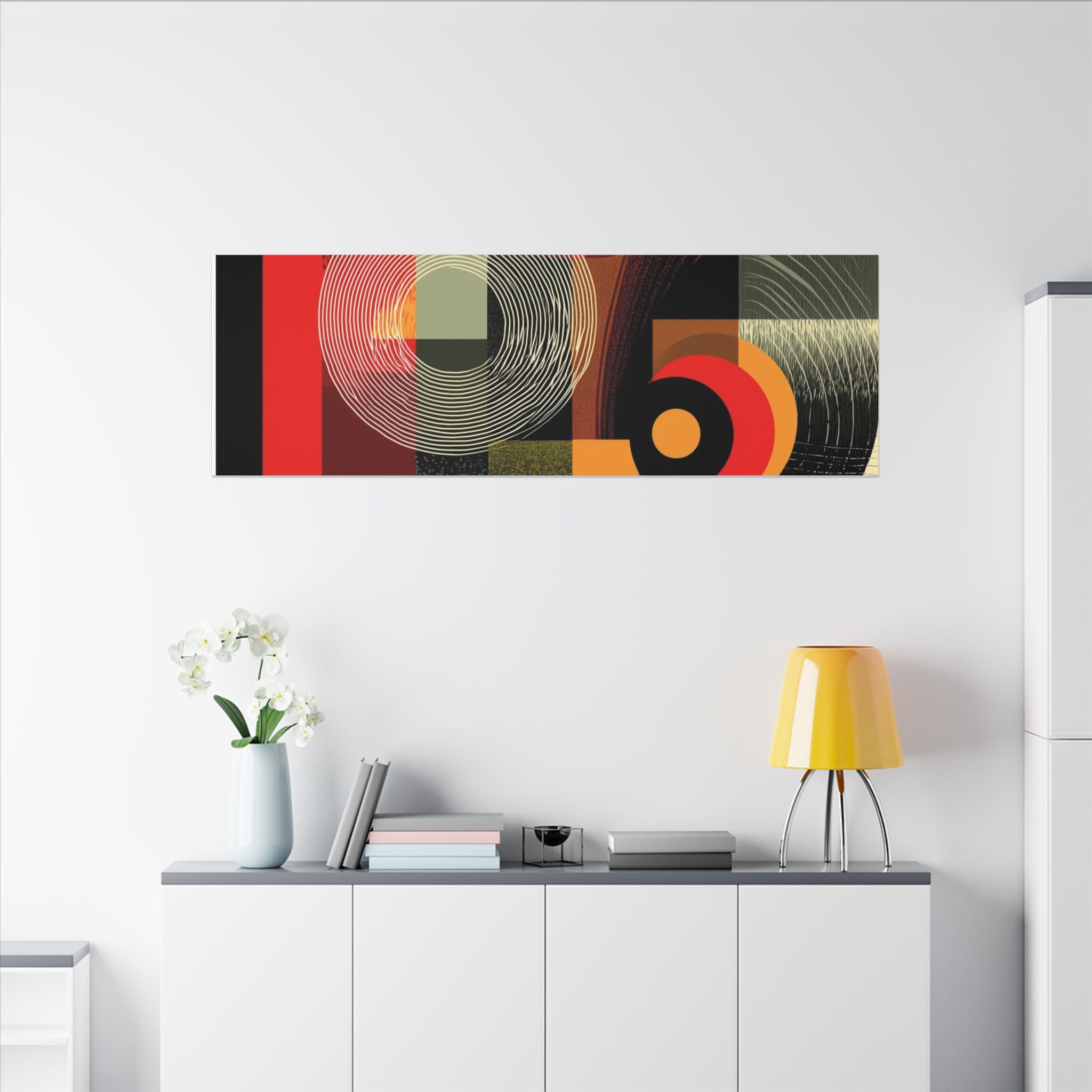 Geometric Convergence: Mid-Century Modern Abstract, Constructivist Design Principles, Bold Chromatic Composition   |   Custom Orders