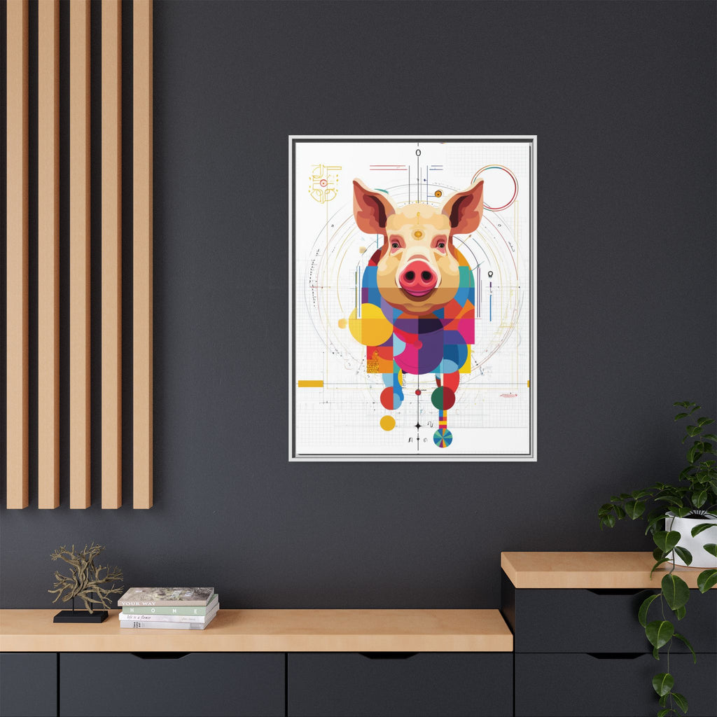 Geometric Pig: Digital Cubist Portrait, Mathematical Animal Abstraction   |    Custom Orders Available