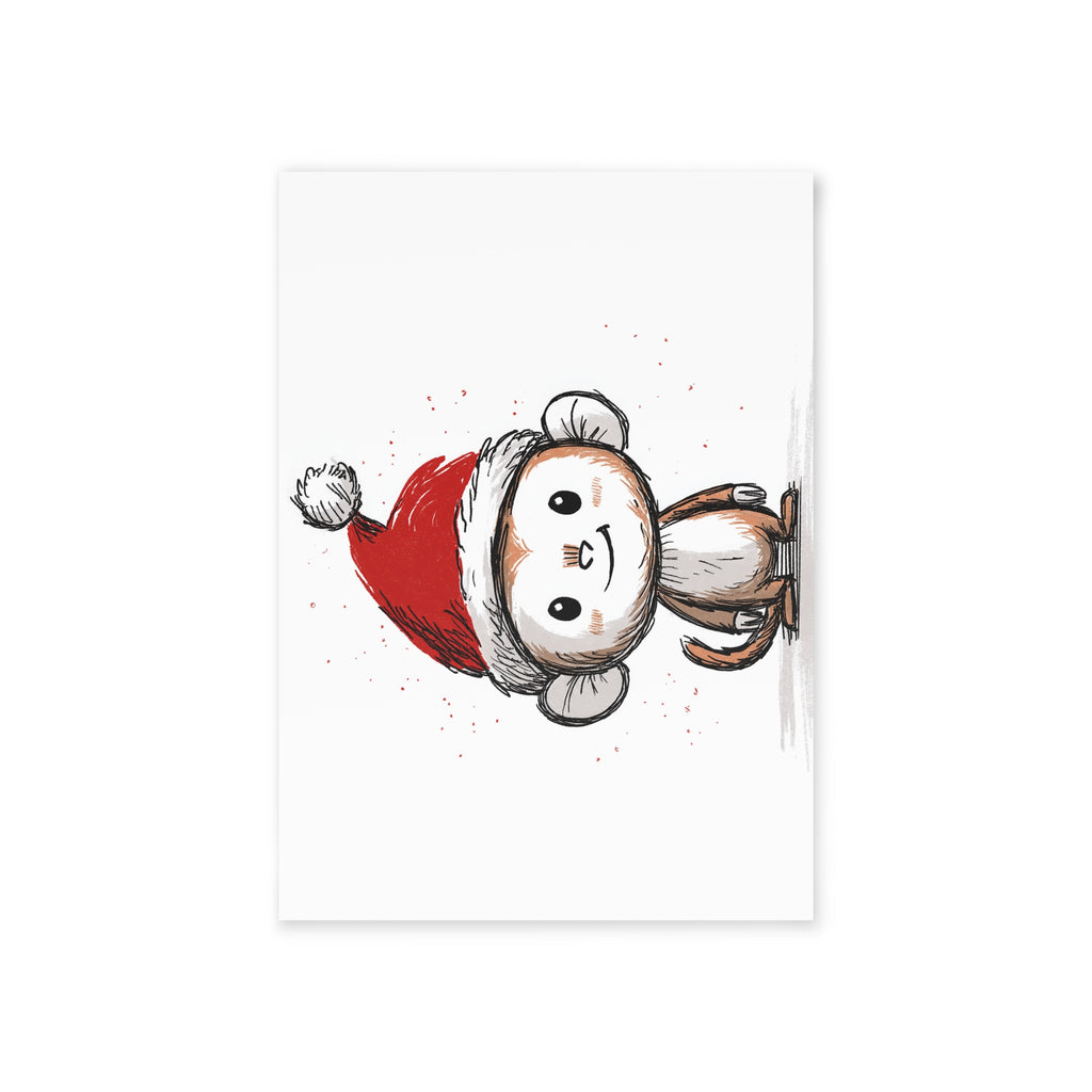 Festive Monkey Holiday Cards - Cute Two-Sided Christmas Greetings, Animal-Themed Greetings, Fun Holiday Stationery, Card Set, Seasonal Decor