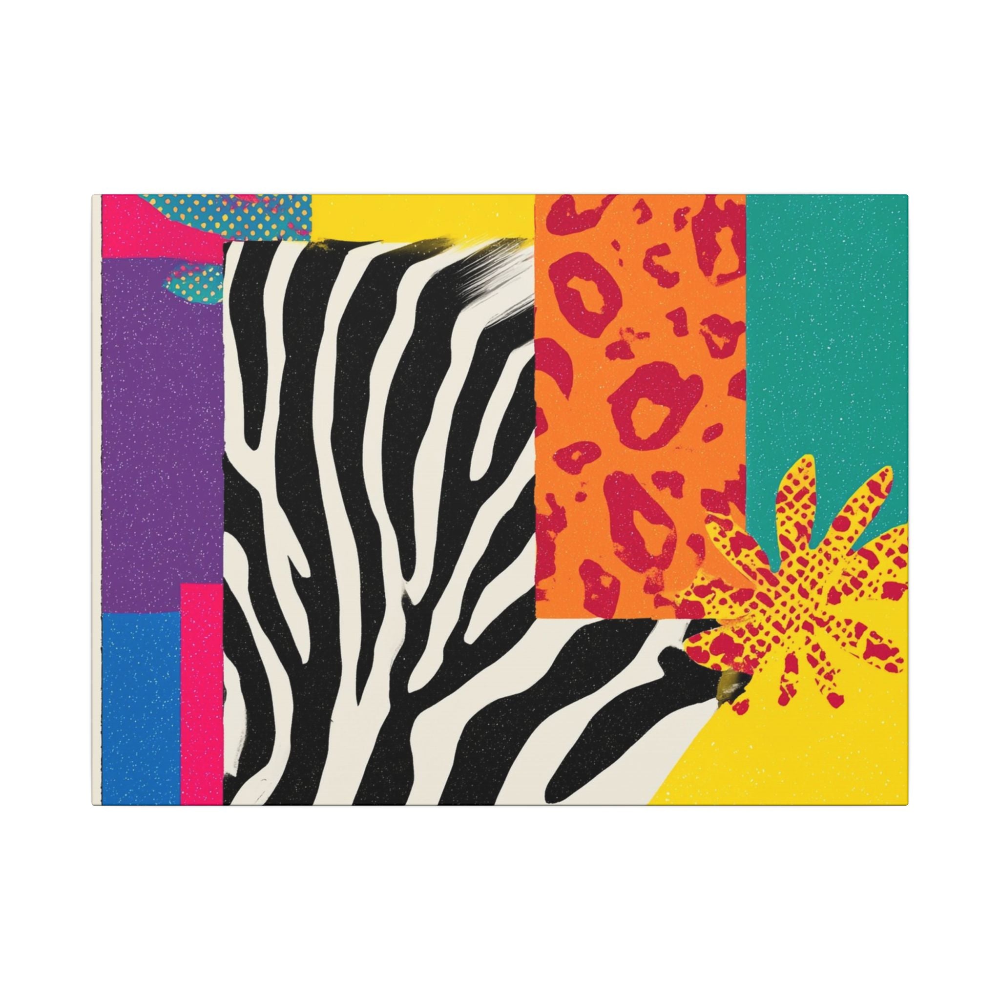 Pop Geometry: Zebra Leopard Fusion, Geometric Color Block, Modern Abstract Design   |   Custom Orders Accepted