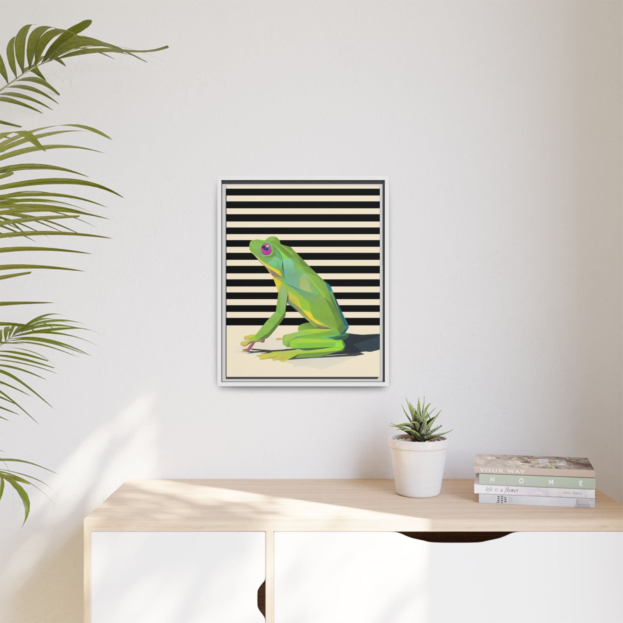 Geometric Frog: Minimalist Animal Portrait, Modern Graphic Design   |    Custom Orders Available