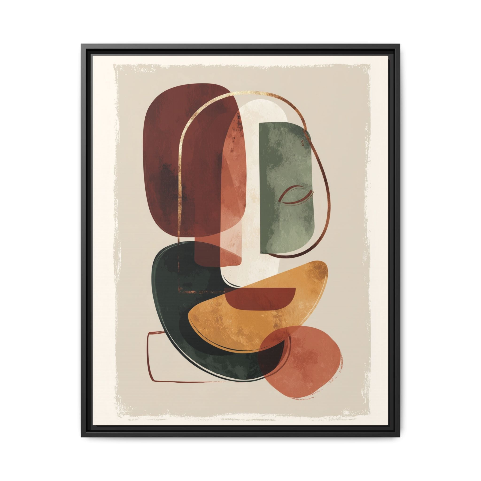 Layered Geometries: Mid-Century Modern Composition, Organic Abstract Design, Translucent Intersecting Shapes   |   Custom Orders Accepted