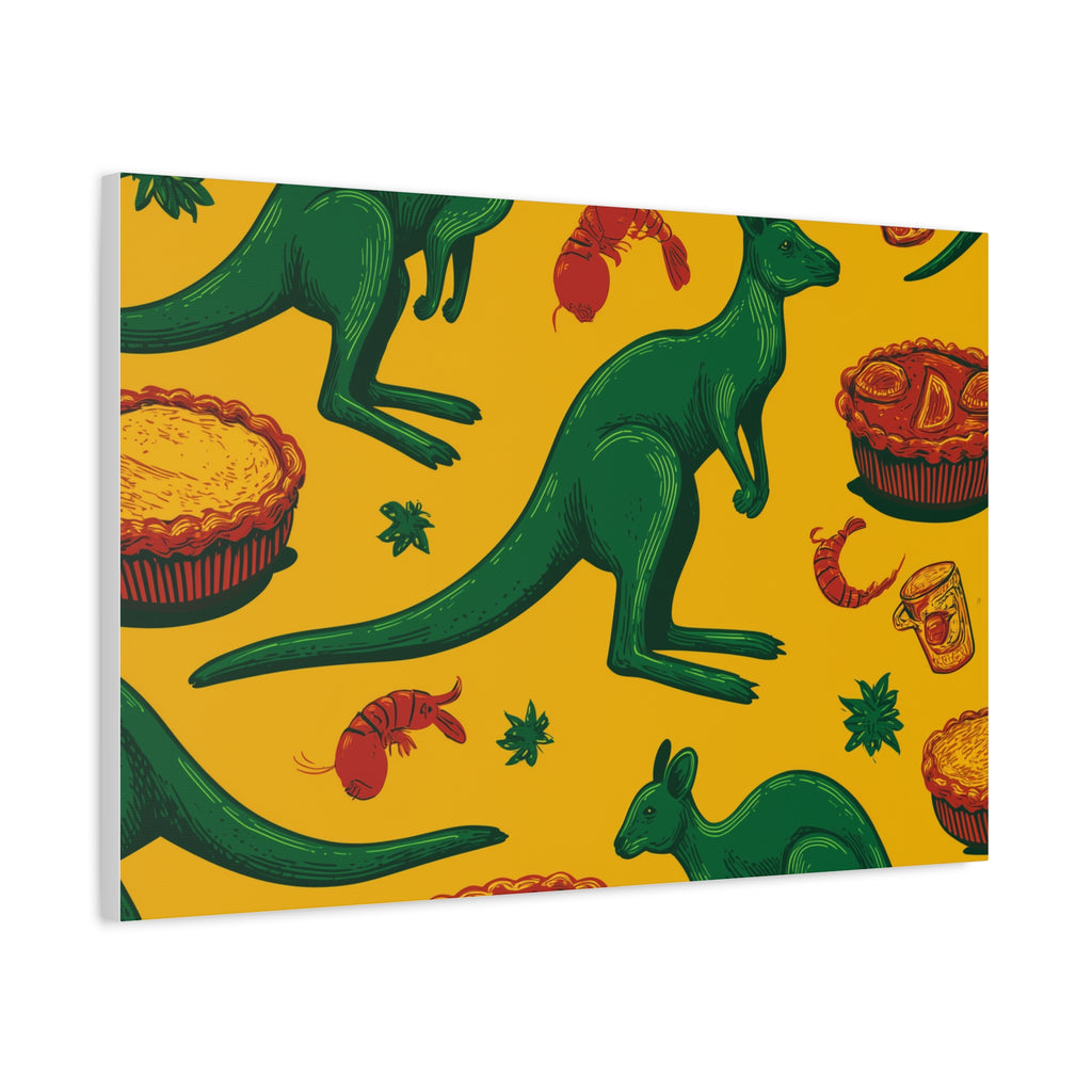 Kangaroo Canvas Wall Art, Vibrant Animal Decor, Unique Gift for Nature Lovers, Fun Kitchen Wall Hanging, Australian Themed Art
