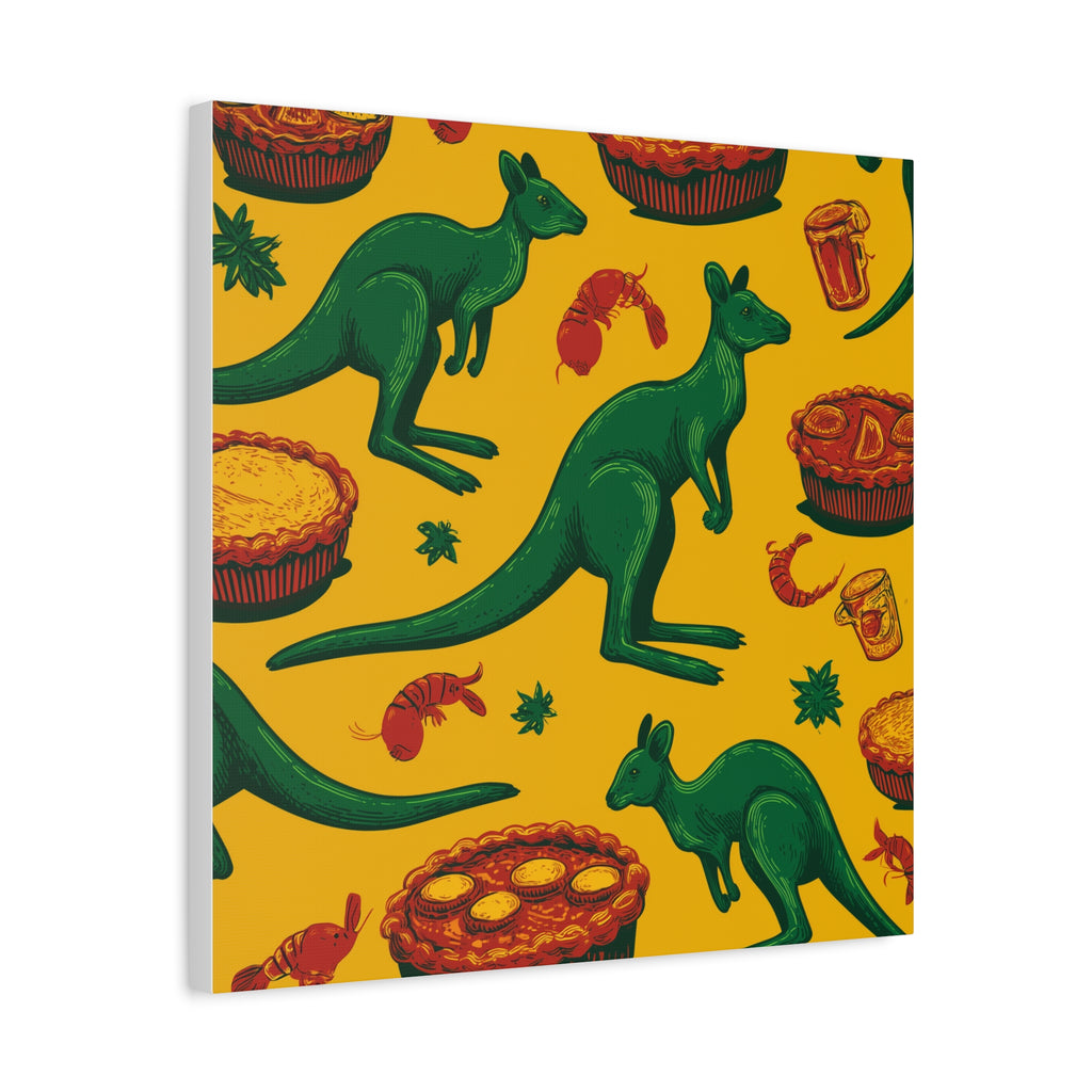 Kangaroo Canvas Wall Art, Vibrant Animal Decor, Unique Gift for Nature Lovers, Fun Kitchen Wall Hanging, Australian Themed Art