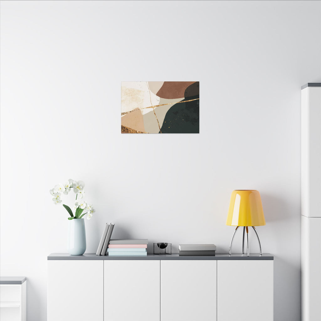 Canvas Print, Abstract Earthy Gold Wall Art, Modern Designer Home Decor, Stretched Matte Canvas; Thick, Multi-Size, Office Decor