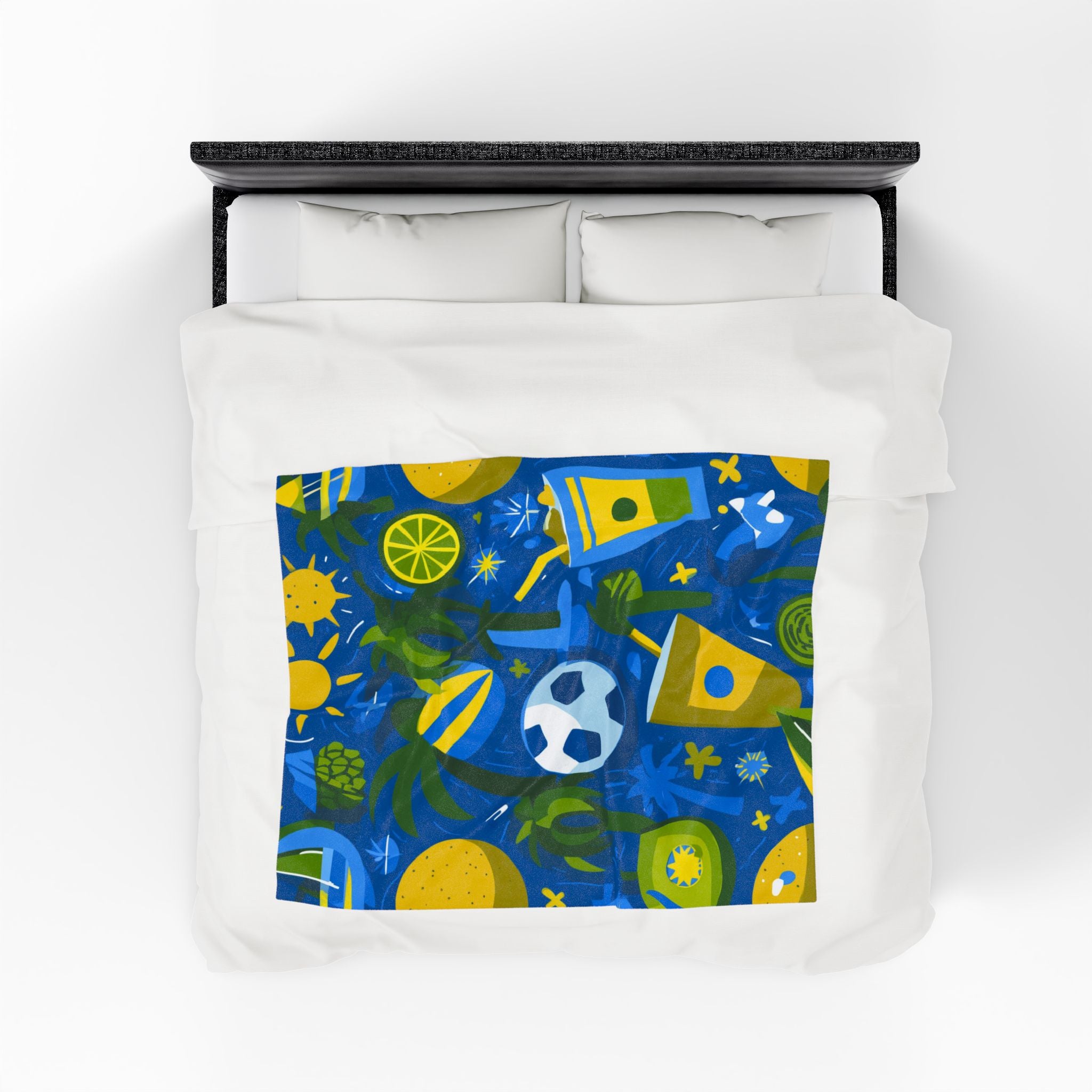 Brazil Summer Bliss Quilt Doona Duvet Cover : Tropical Paradise Vibes, Graphic Design Sunshine Illustration   |   Custom Orders Accepted