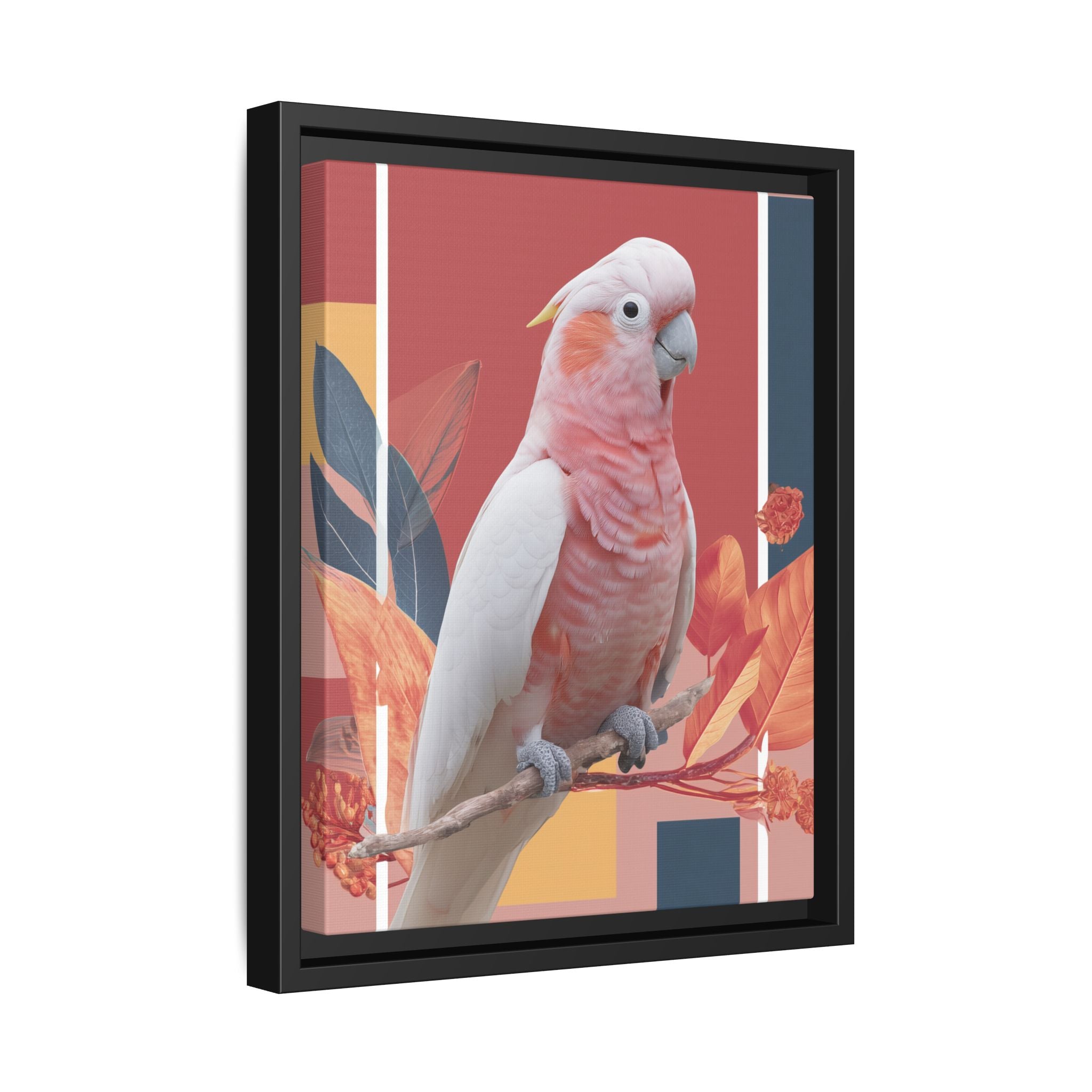 Framed Print: Cockatoo in Contemporary Geometric Style, Modern Avian Art Collection   |  Personalized & Custom Orders Available