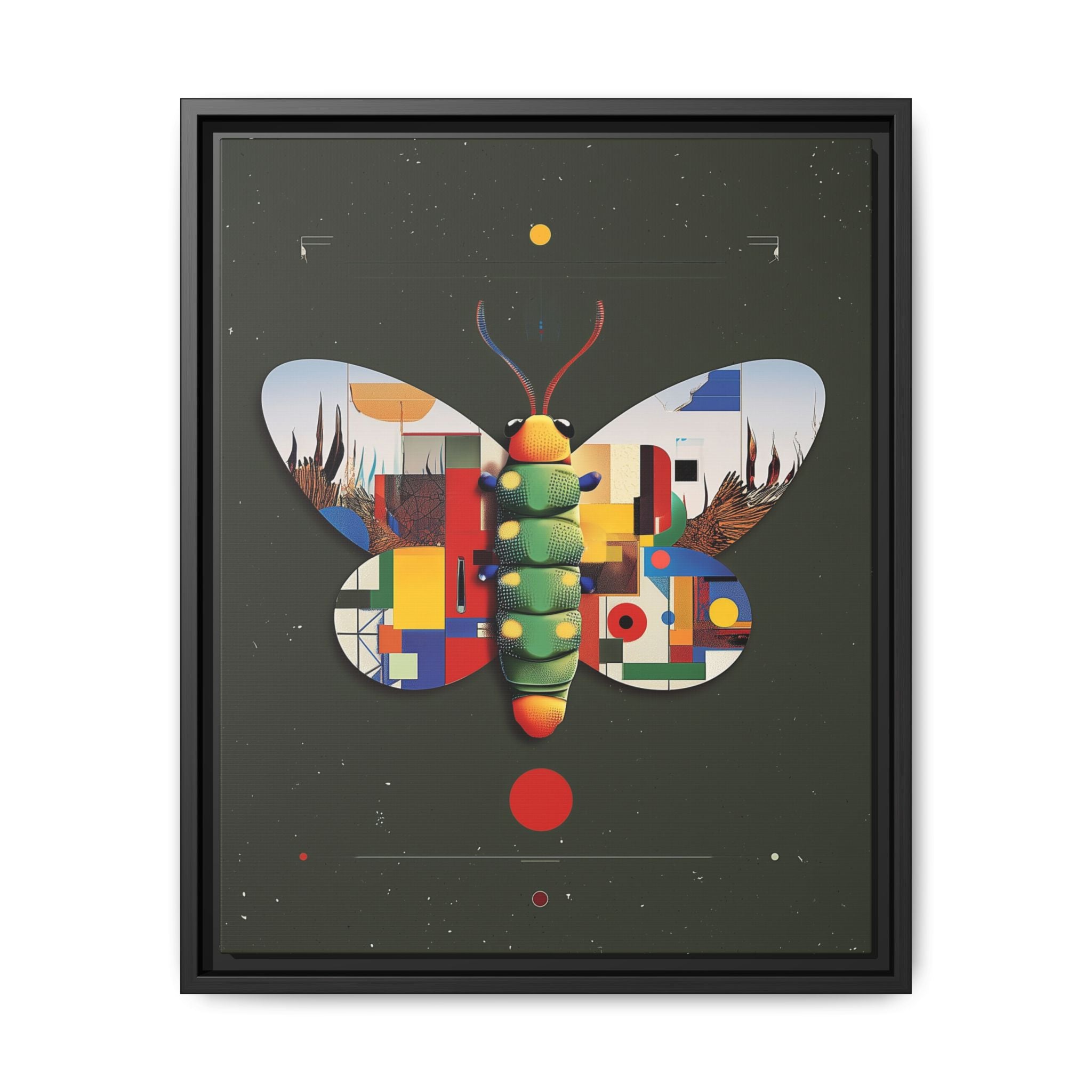 Geometric Butterfly Framed Print : Digital Cubist Interpretation, Modernist Entomological Design   |  Personalized & Custom Orders Available