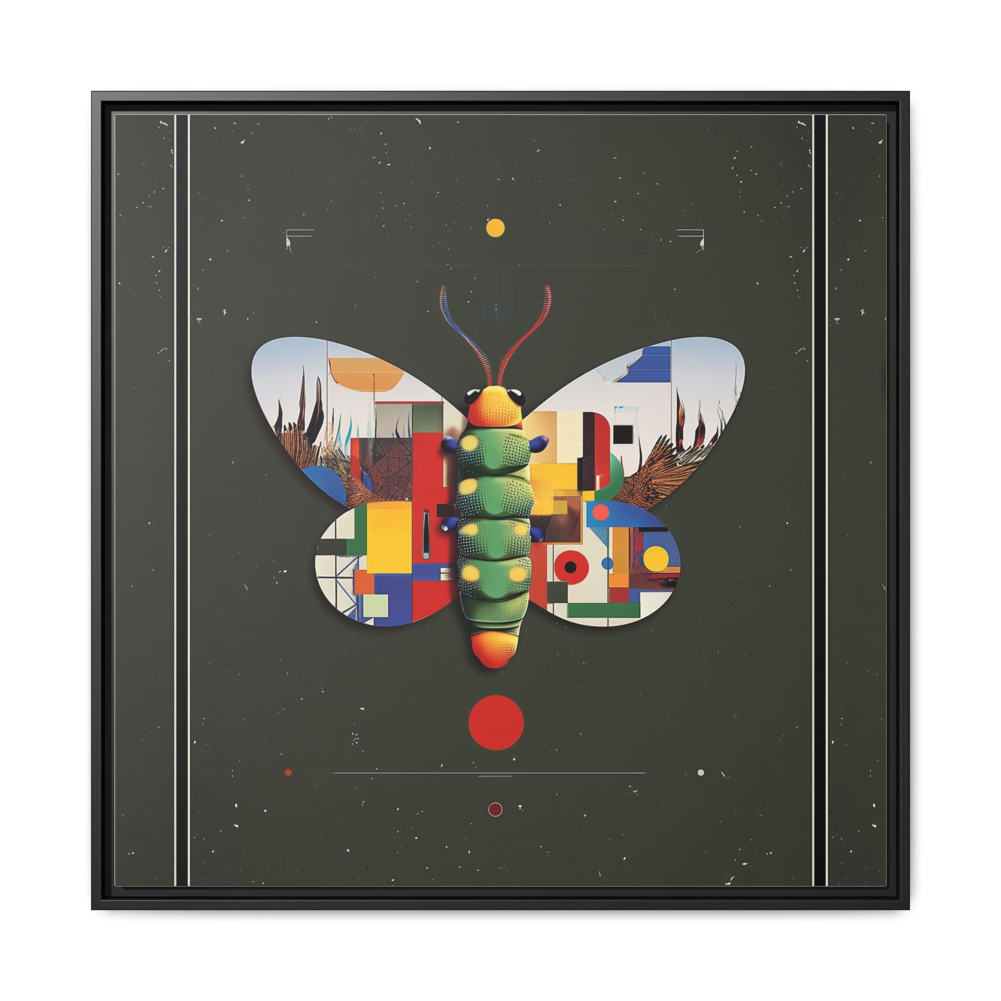 Geometric Butterfly Framed Print : Digital Cubist Interpretation, Modernist Entomological Design   |  Personalized & Custom Orders Available